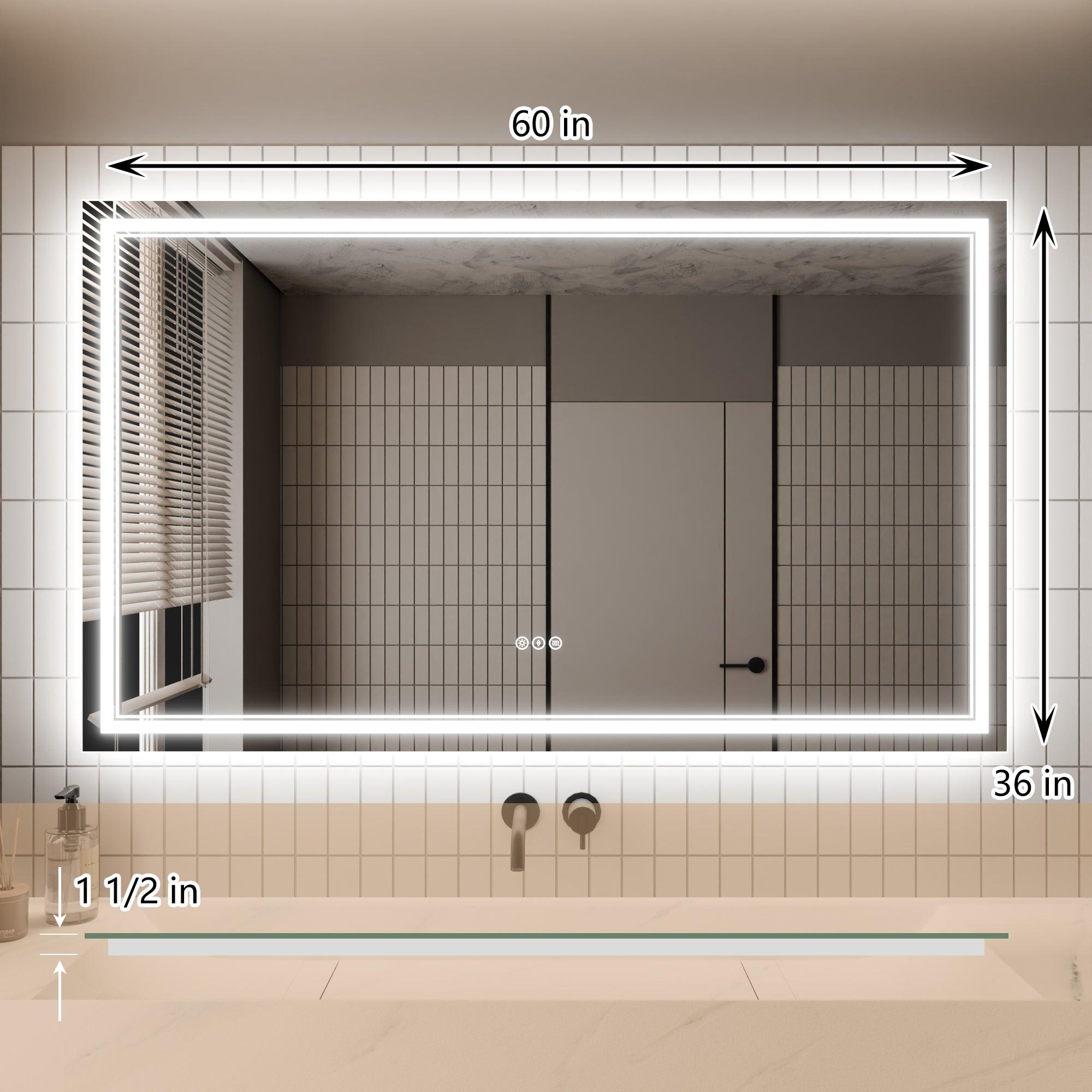 GlareGuard Anti-Fog Bathroom Dimmable Led Mirror Backlit Illuminated Mirror Touch Switch