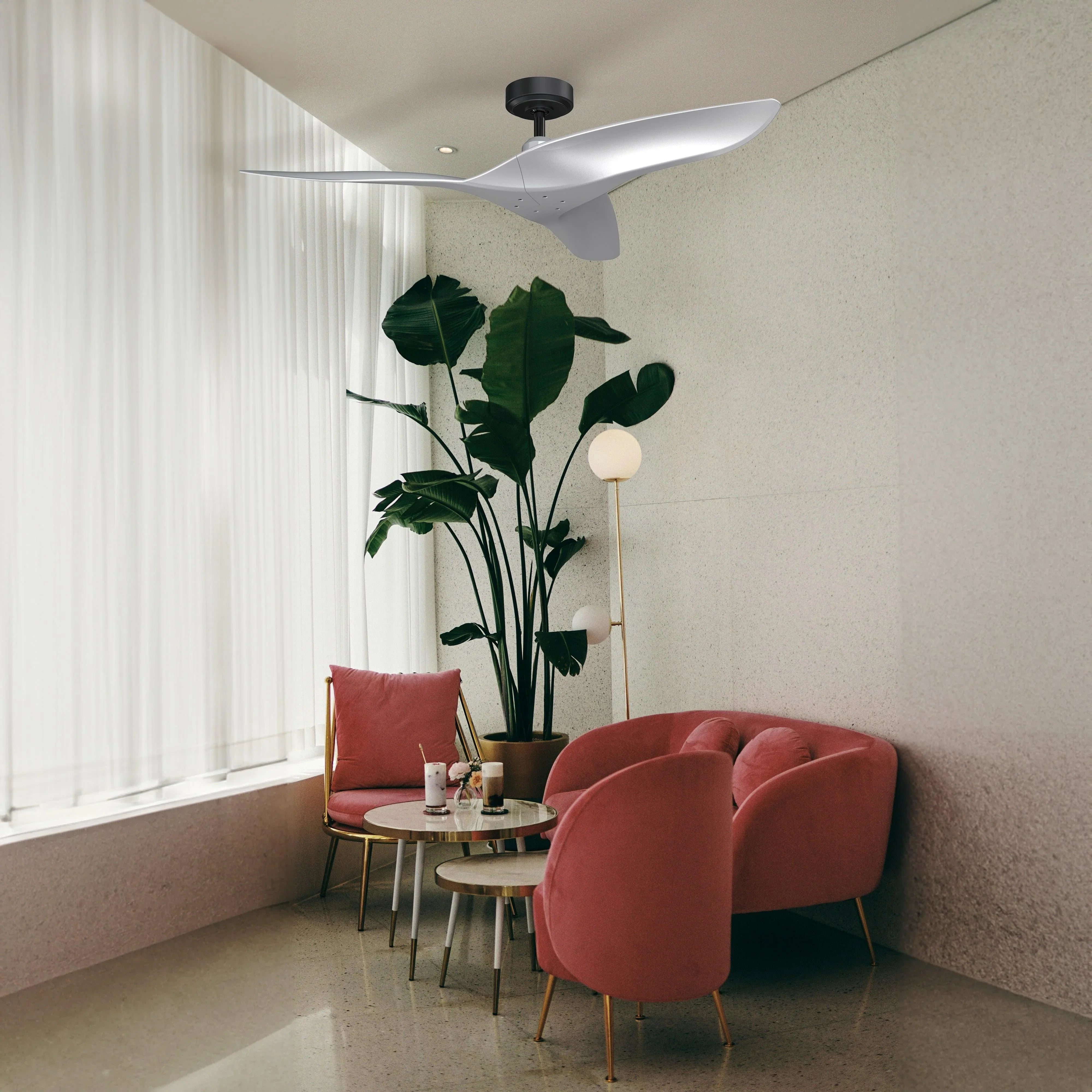 52" Punjab Industrial DC Motor Downrod Mount Reversible Ceiling Fan with Remote Control