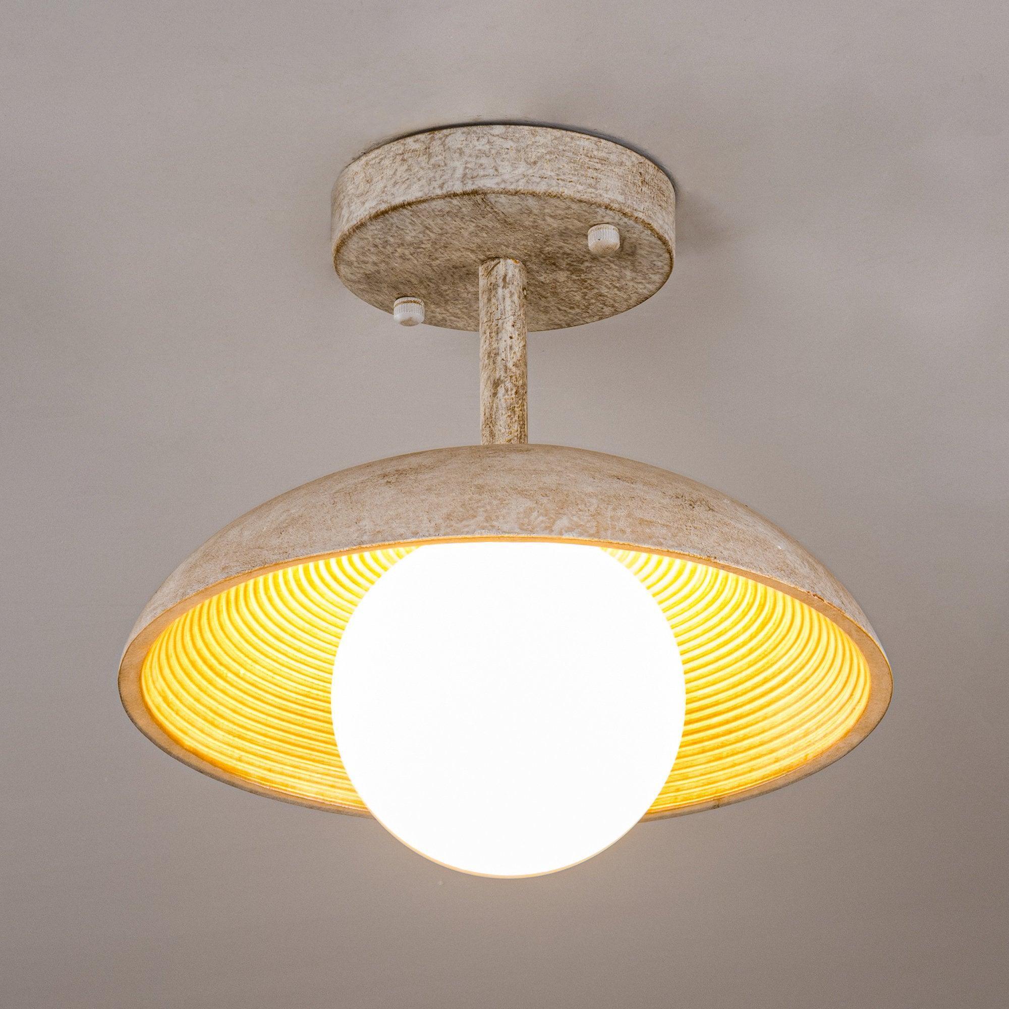 1-Light Iron Farmhouse Flush Mount Ceiling Light