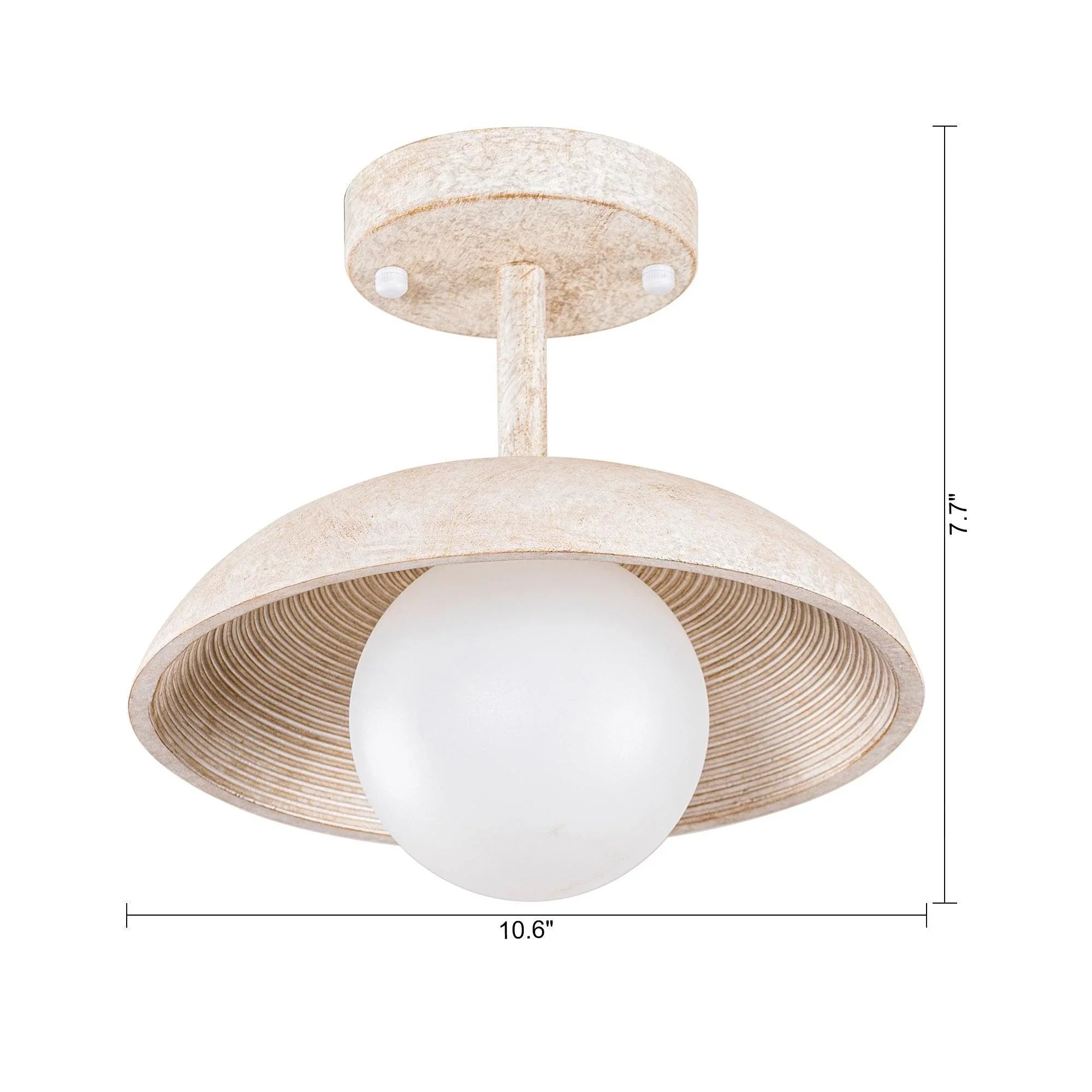 1-Light Iron Farmhouse Flush Mount Ceiling Light