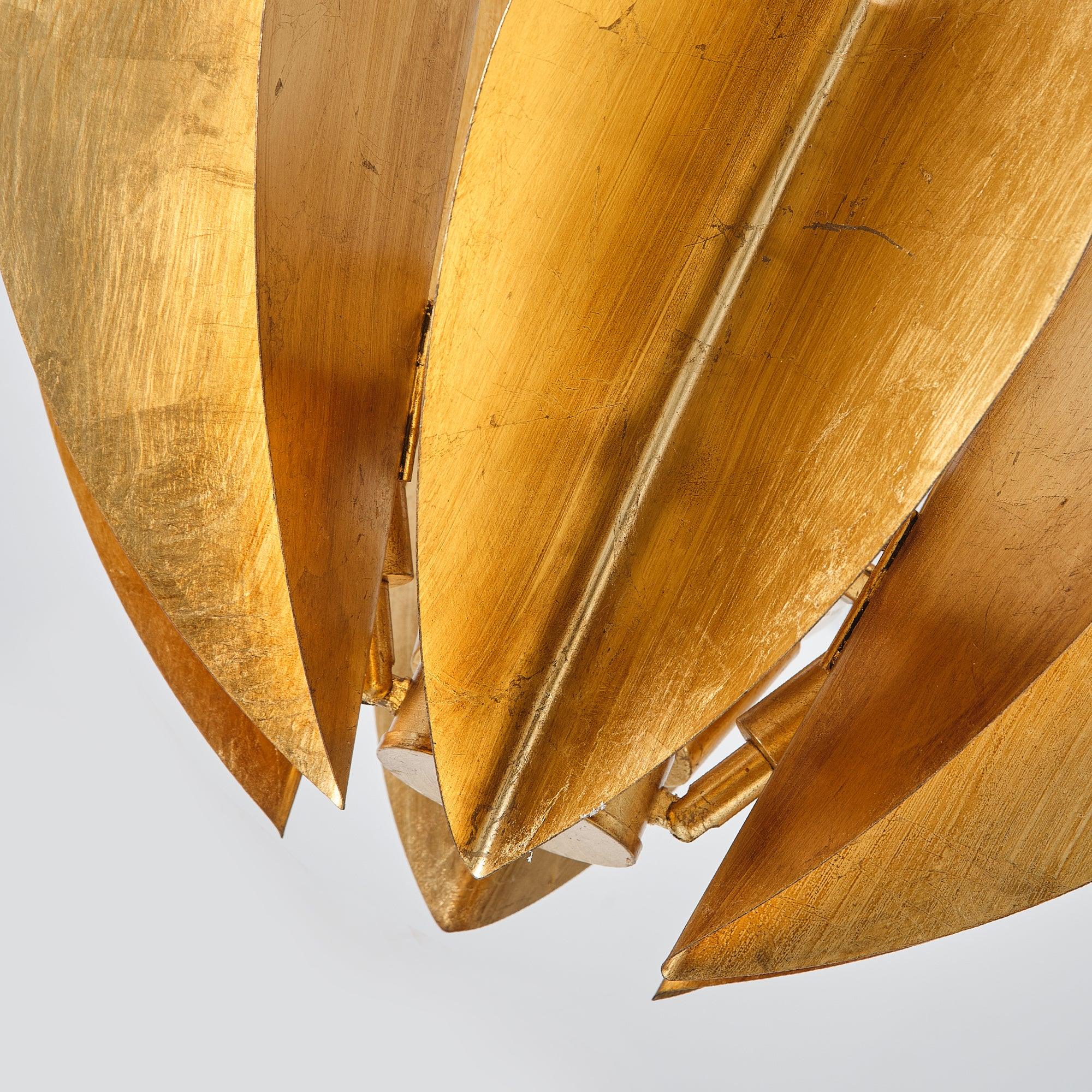 19 Inch Elvira 6-Light Farmhouse Vintage Distressed Golden Semi-Flush Mount Ceiling Light