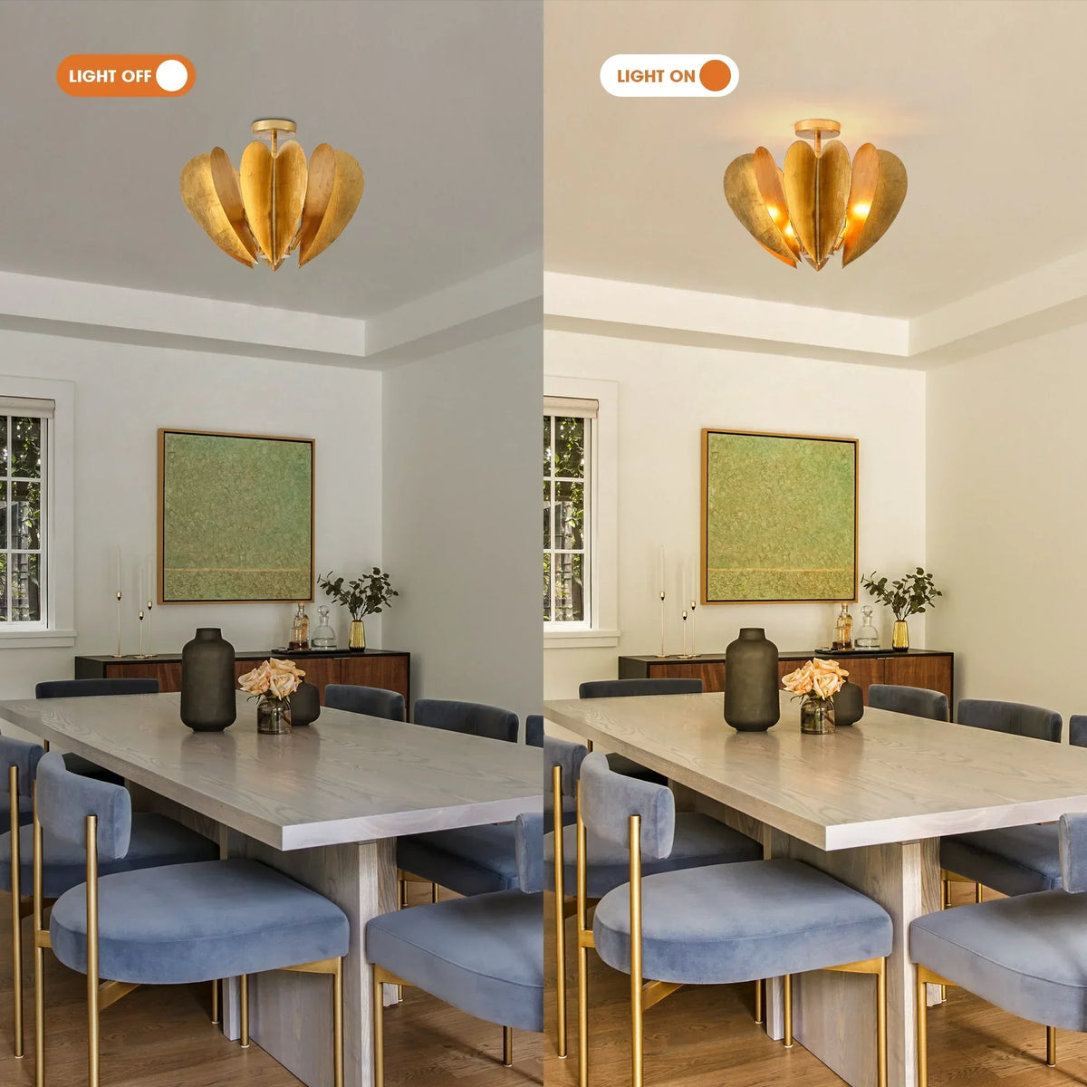Elvira Farmhouse Gold Hexagonal Ceiling Light
