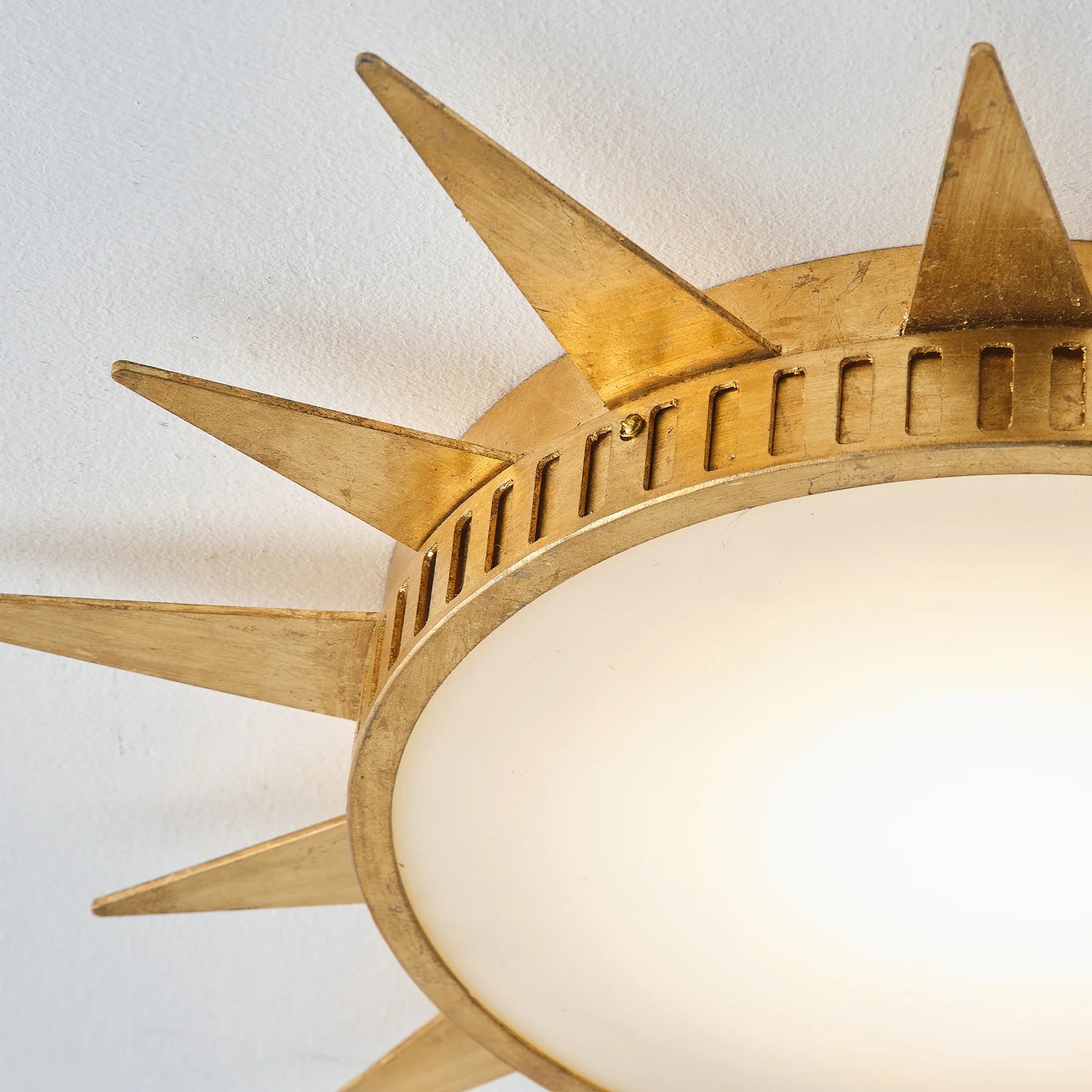 25 Inch Dana Vintage Golden Sunburst Flush Mount LED Light