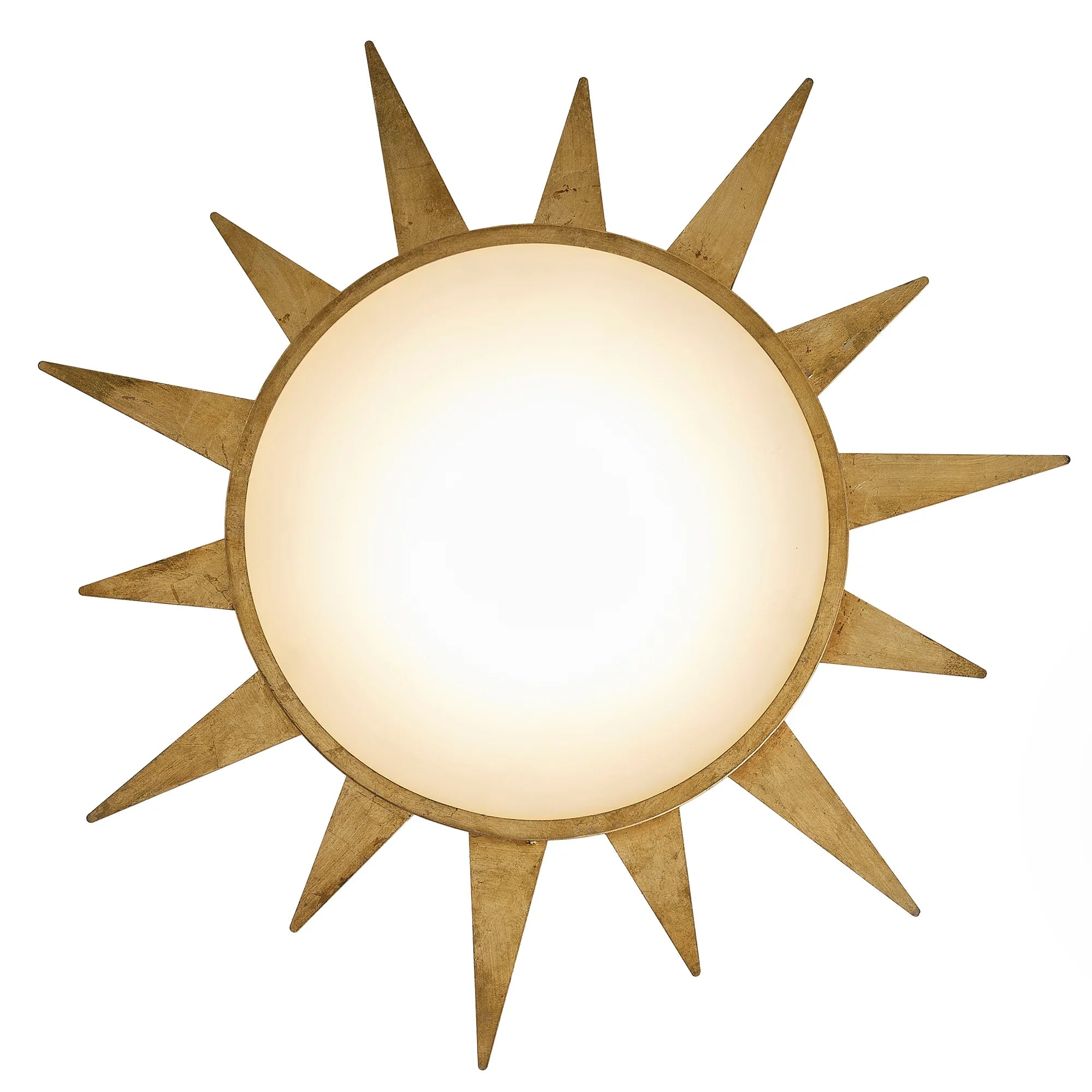 25 Inch Dana Vintage Golden Sunburst Flush Mount LED Light