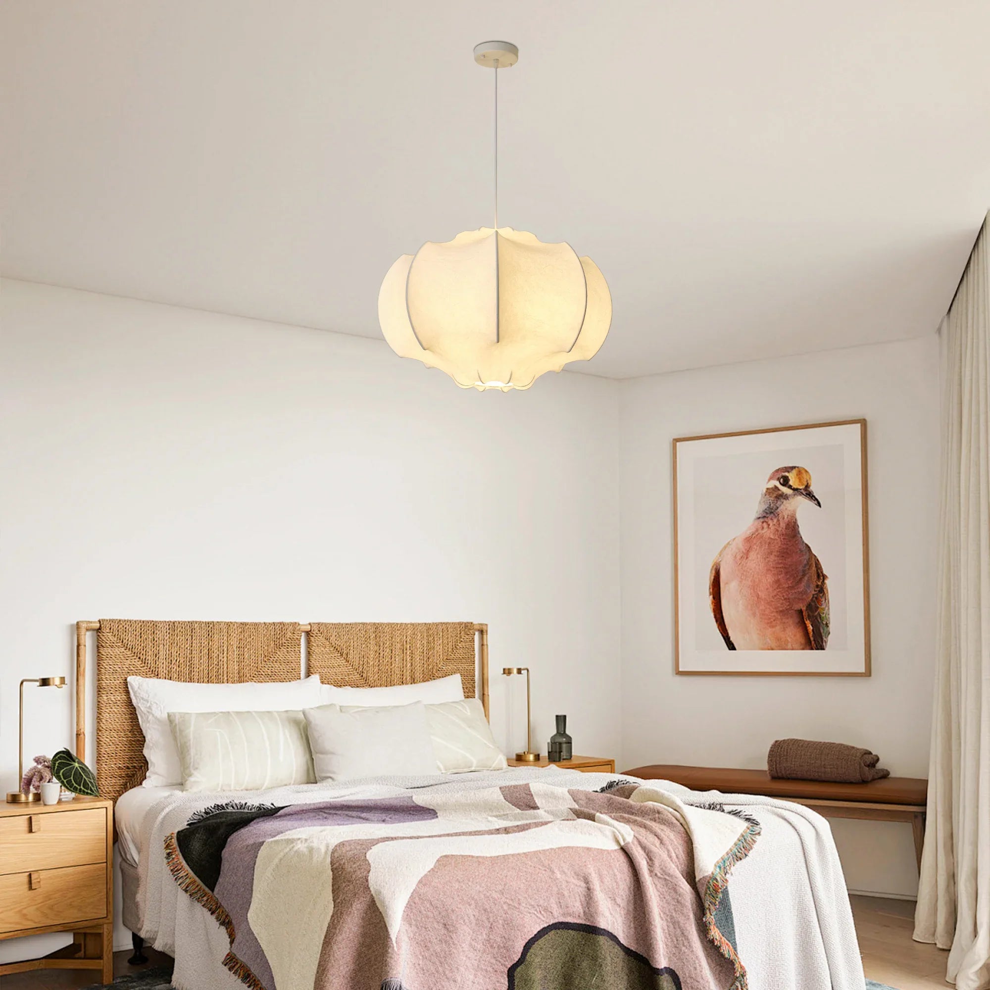 24 Inch Bevis 3-Light White Wabi-sabi Island Pendant Light