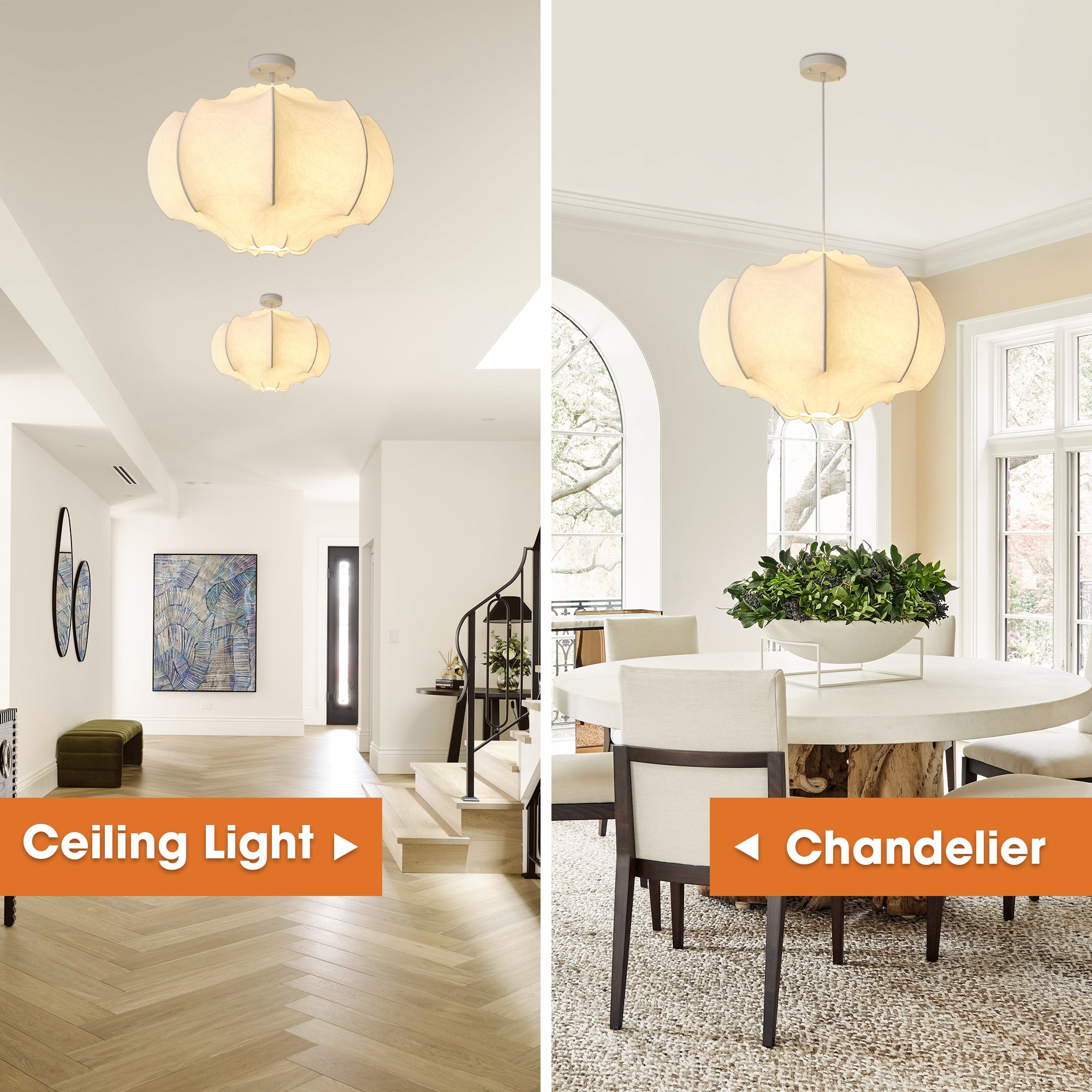 24 Inch Bevis 3-Light White Wabi-sabi Island Pendant Light