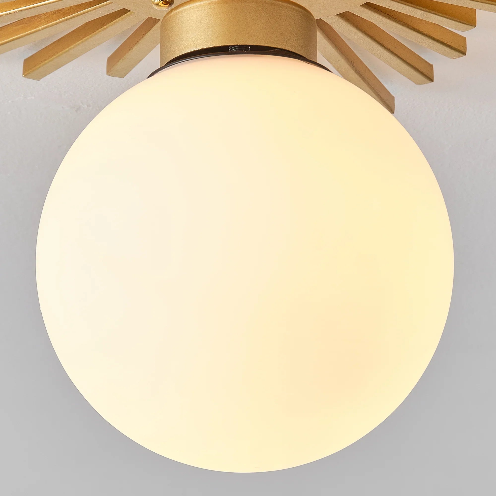 18 Inch Iris 1-Light Golden Semi-Flush Mount Ceiling Light