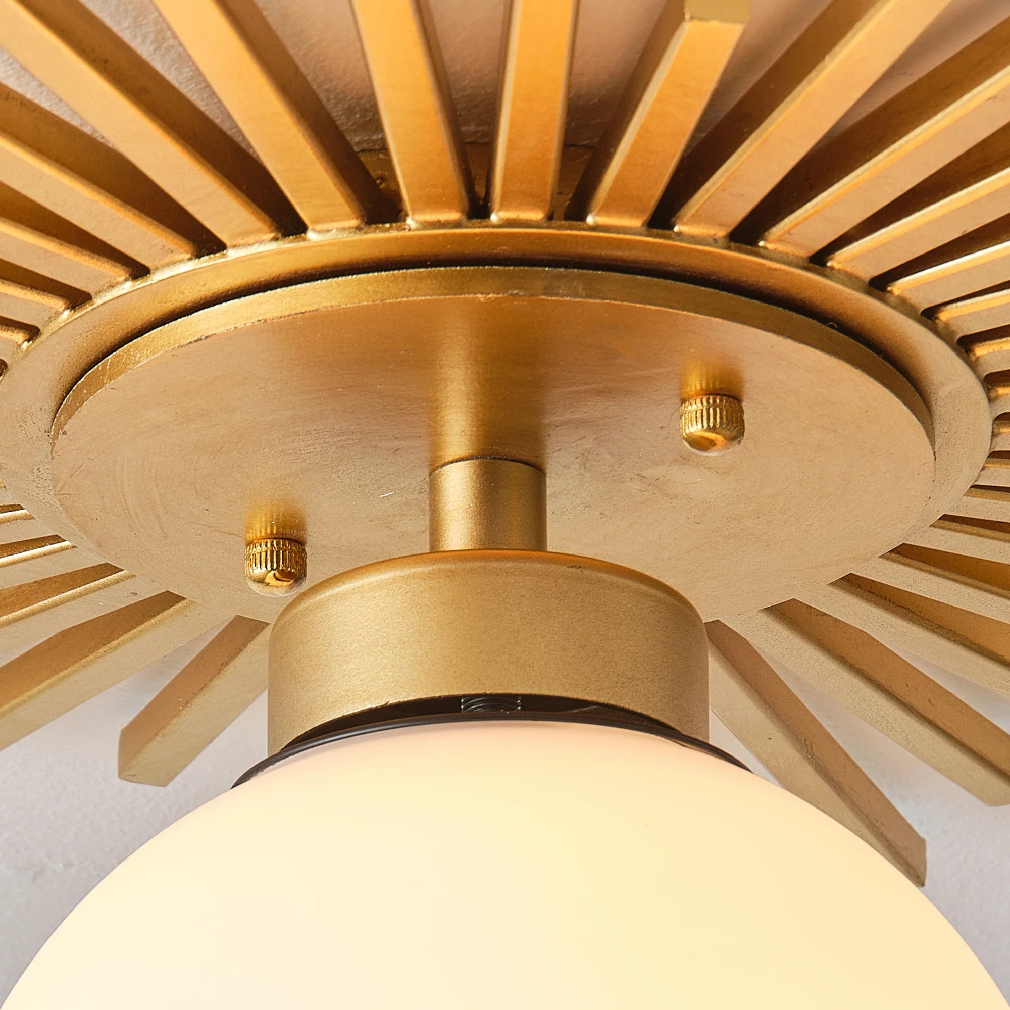 18 Inch Iris 1-Light Golden Semi-Flush Mount Ceiling Light