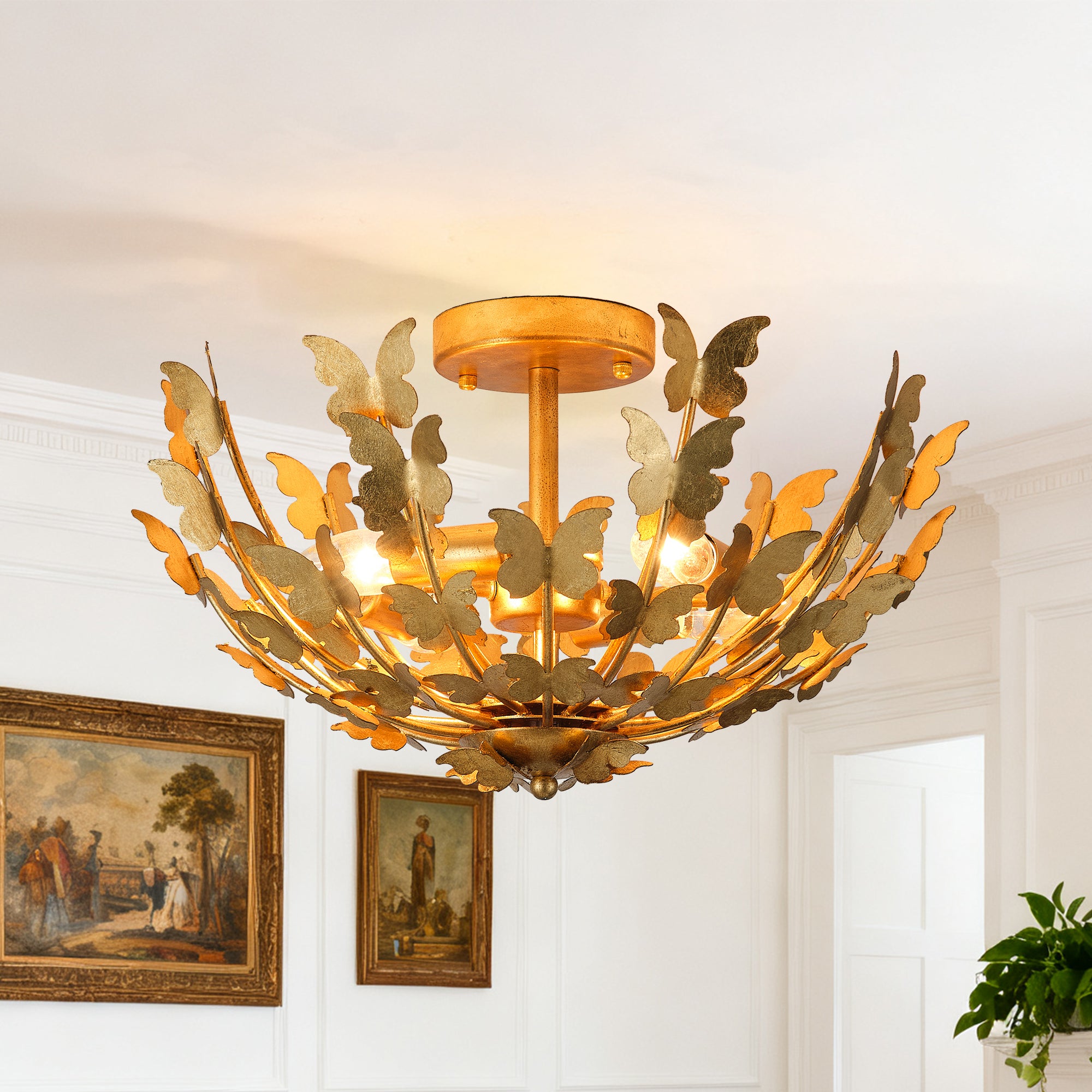 18 Inch Betsy 4-Light Semi-Flush Mount Ceiling Light
