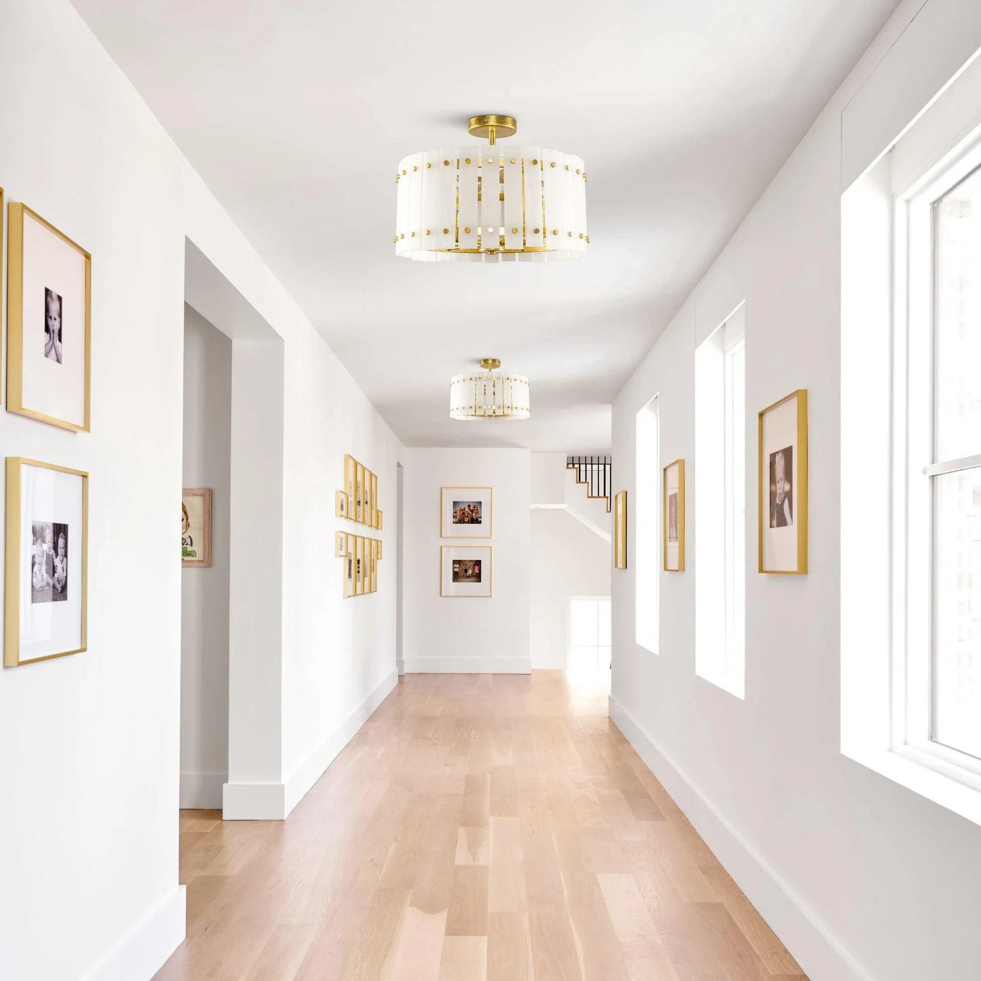 Lámpara de techo semiempotrada de mármol con 4 luces modernas