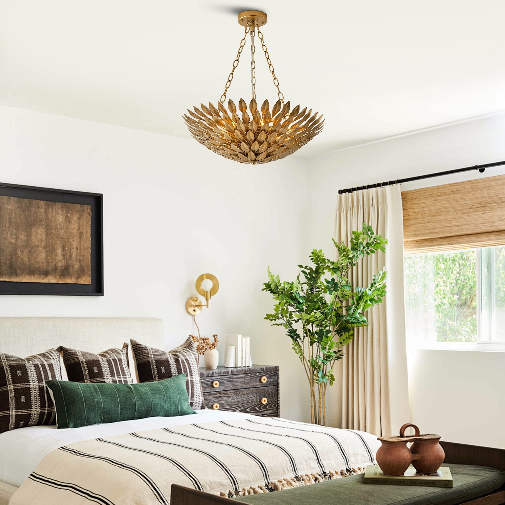 22 Inch Verna Farmhouse 6-Light Golden Chandelier