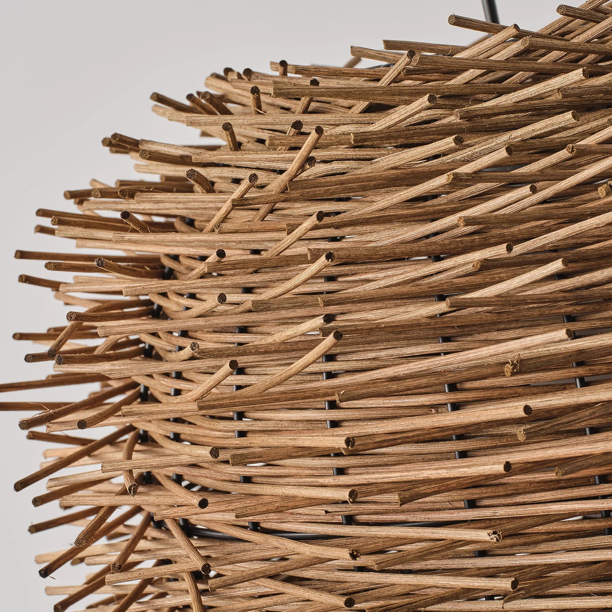 19" Stev Bohemian Handwoven Rattan Island Pendant Light