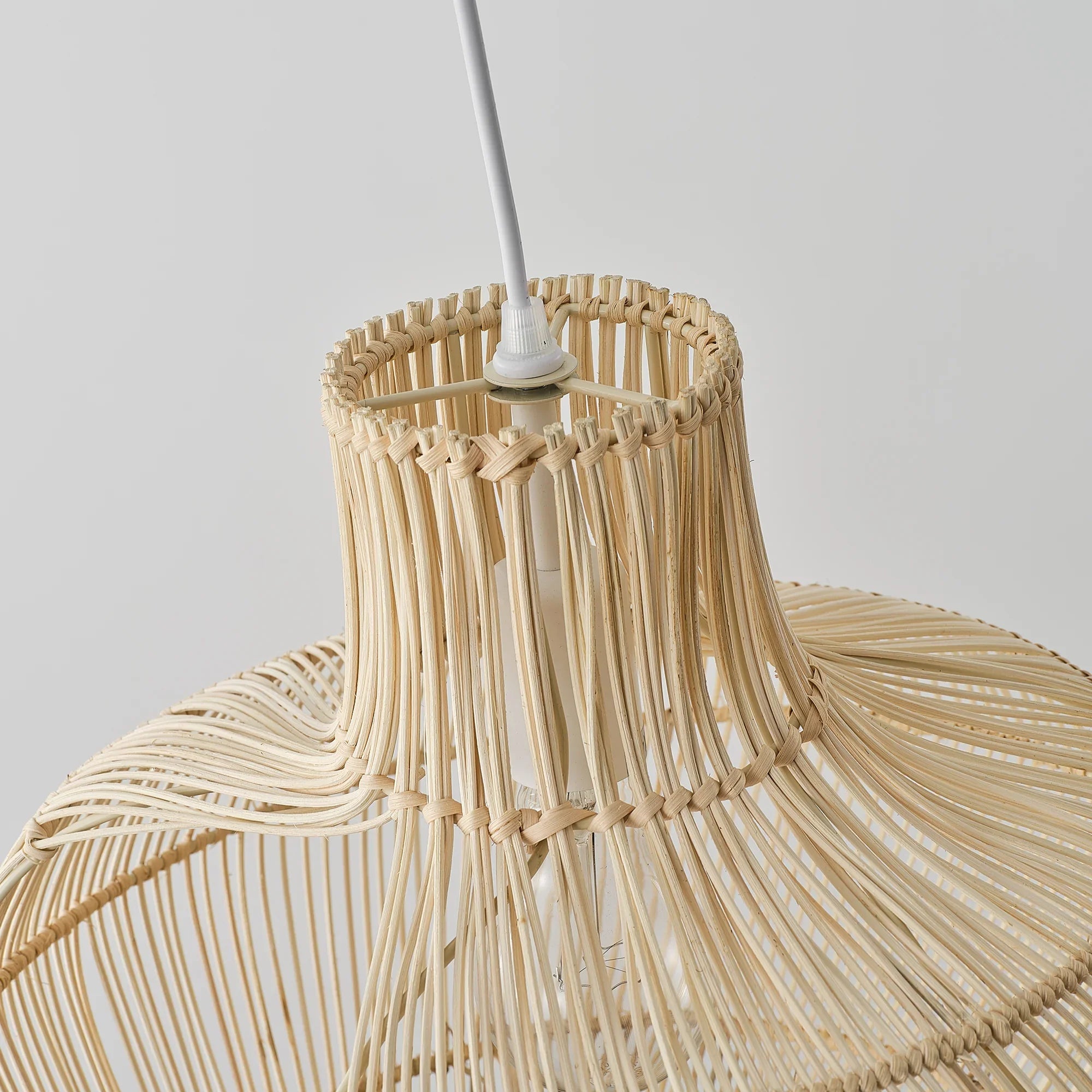 16" Sidney Bohemian Handwoven Rattan Island Pendant Light