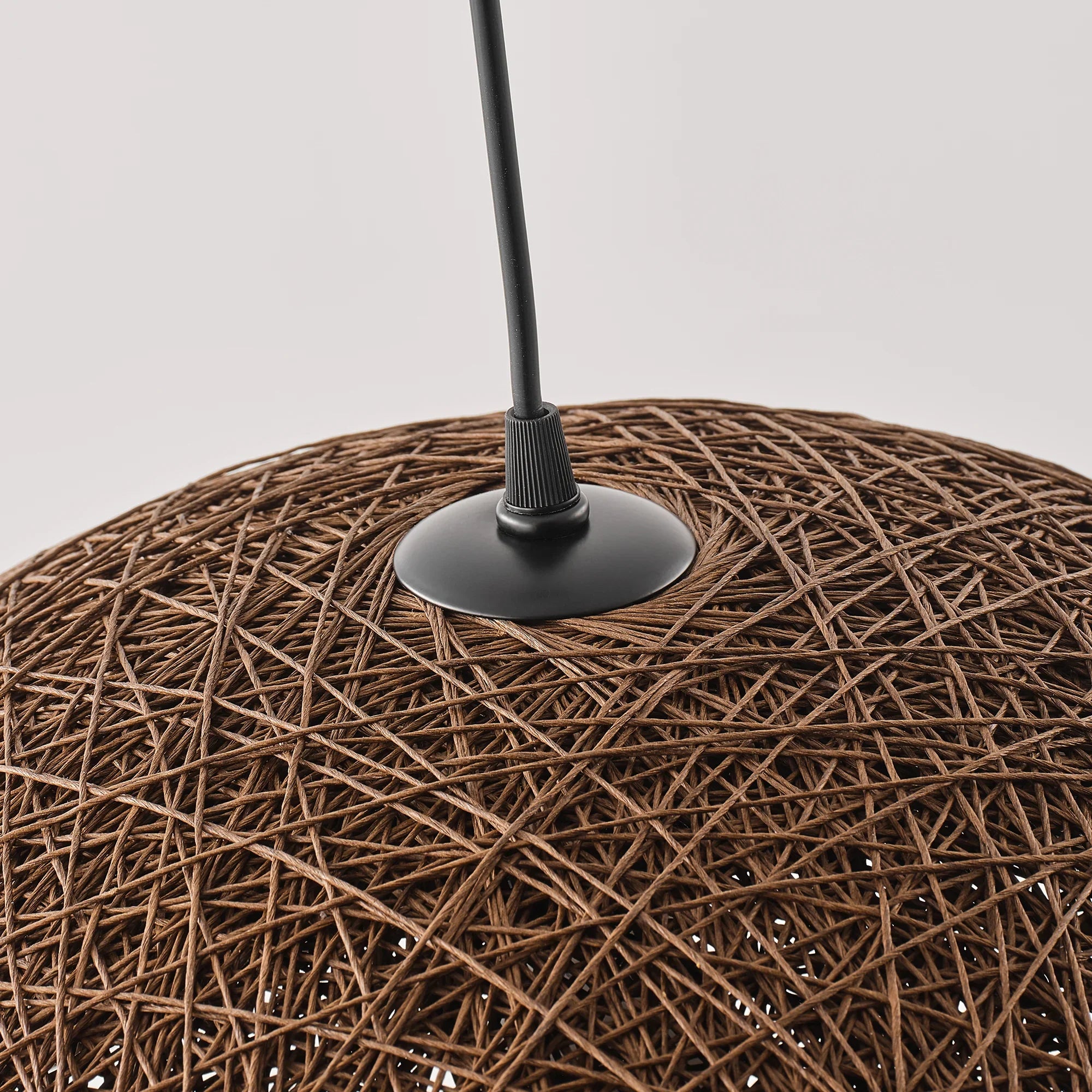 20" Sandy Bohemian Handwoven Rattan Island Pendant Light