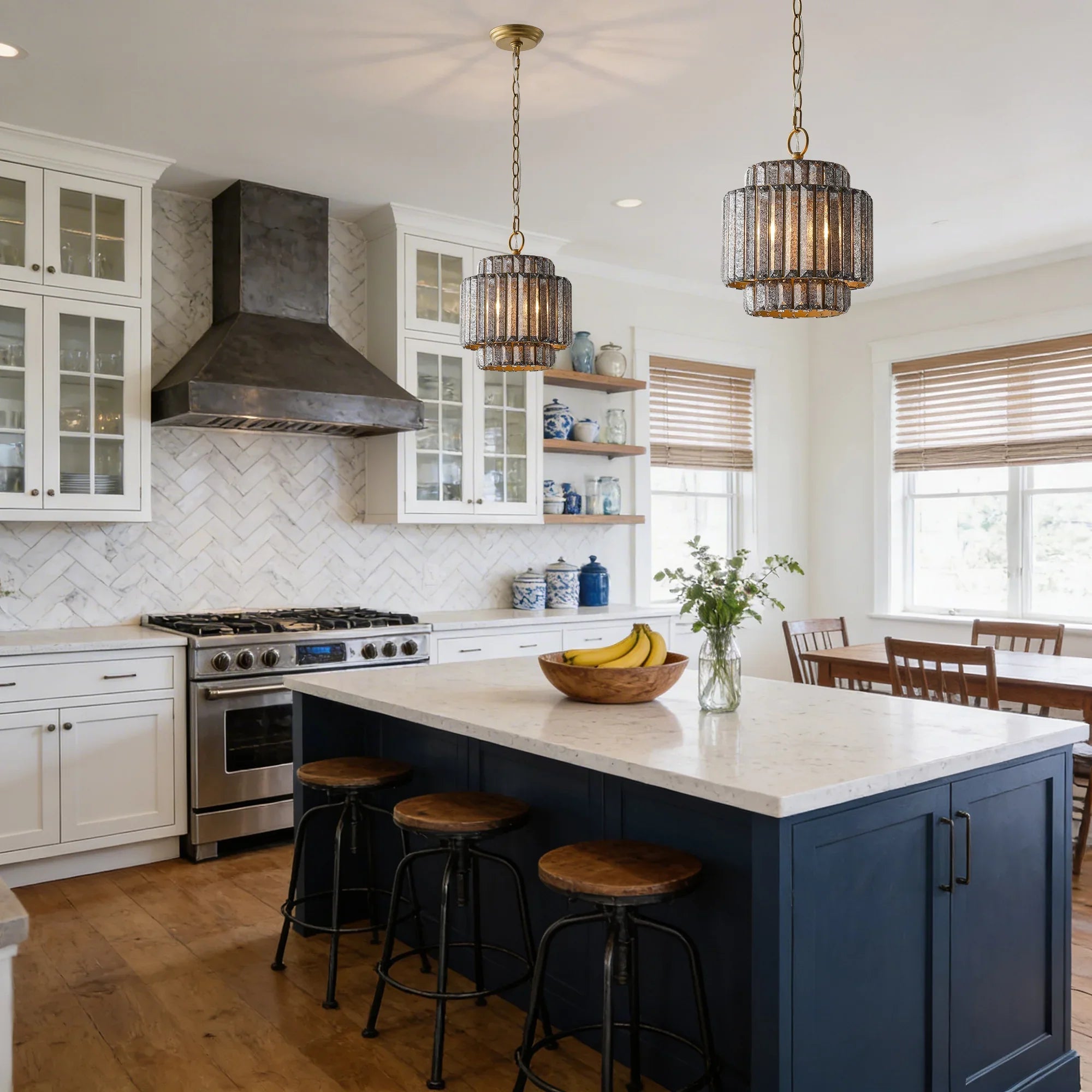 10" Rupert Golden Crystal Island Pendant Light