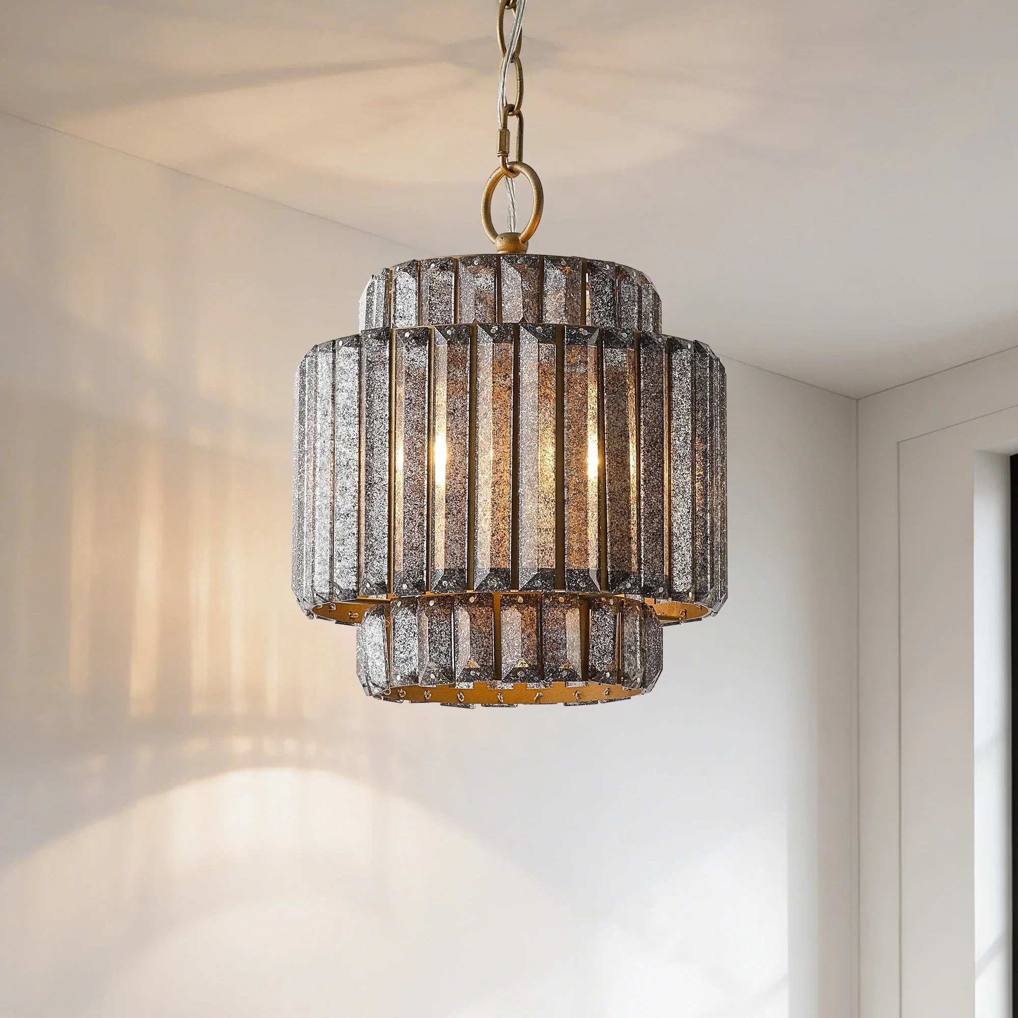 10" Rupert Golden Crystal Island Pendant Light