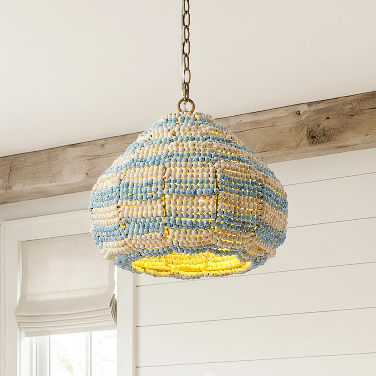 Marina 2-Light Wooden Beads Bohemian Island Pendant Light