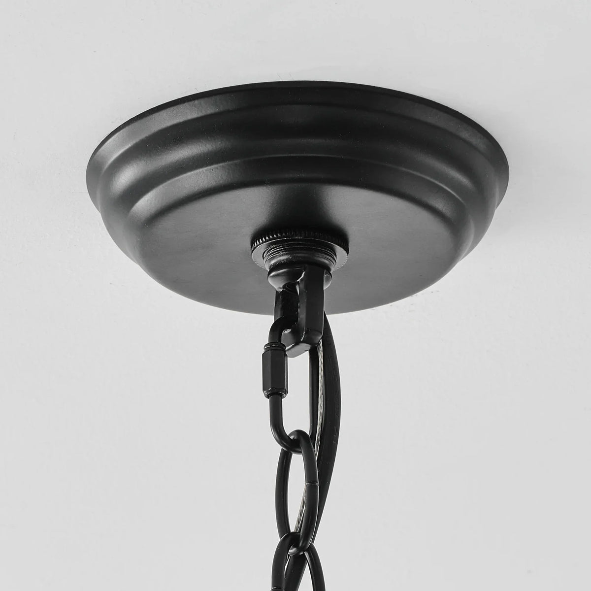 31 Inch Saxon 6-Light Black Crystal Ornament Chandelier