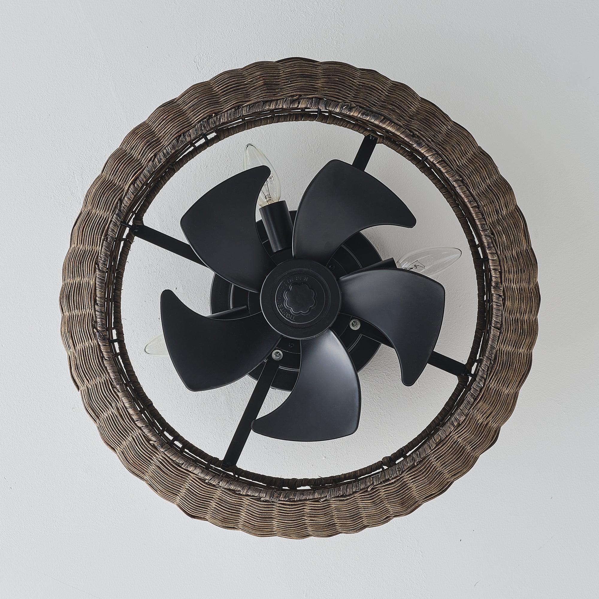 20" Rachel Bohemian Flush Mount Ceiling Fan with Light