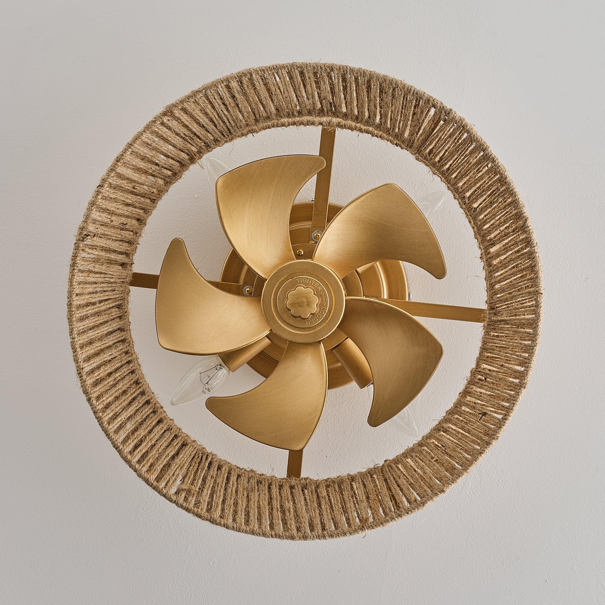 18" Reuben Bohemian Flush Mount Ceiling Fan with Light