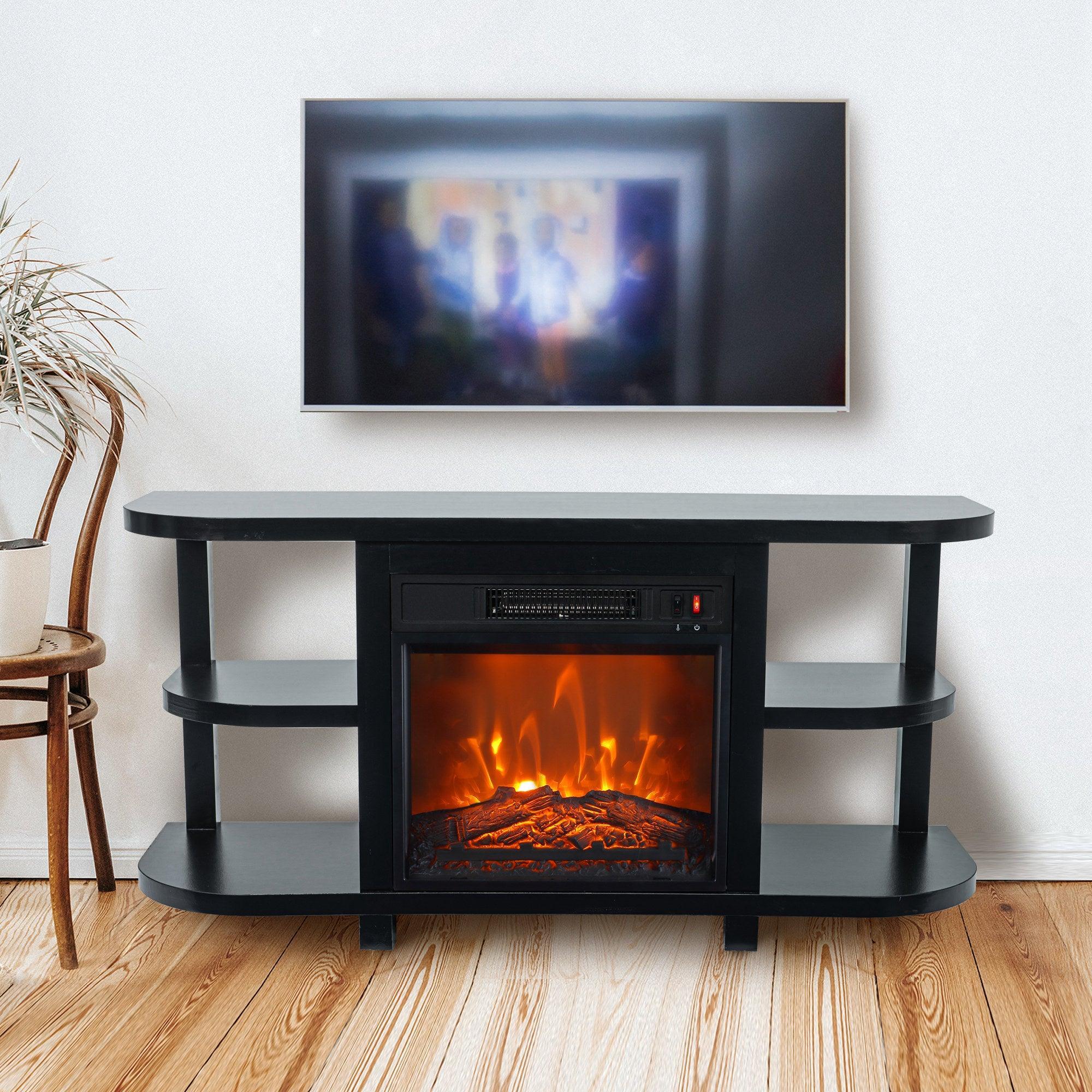 Mueble de TV moderno y decorativo de 48" con chimenea eléctrica de 18"