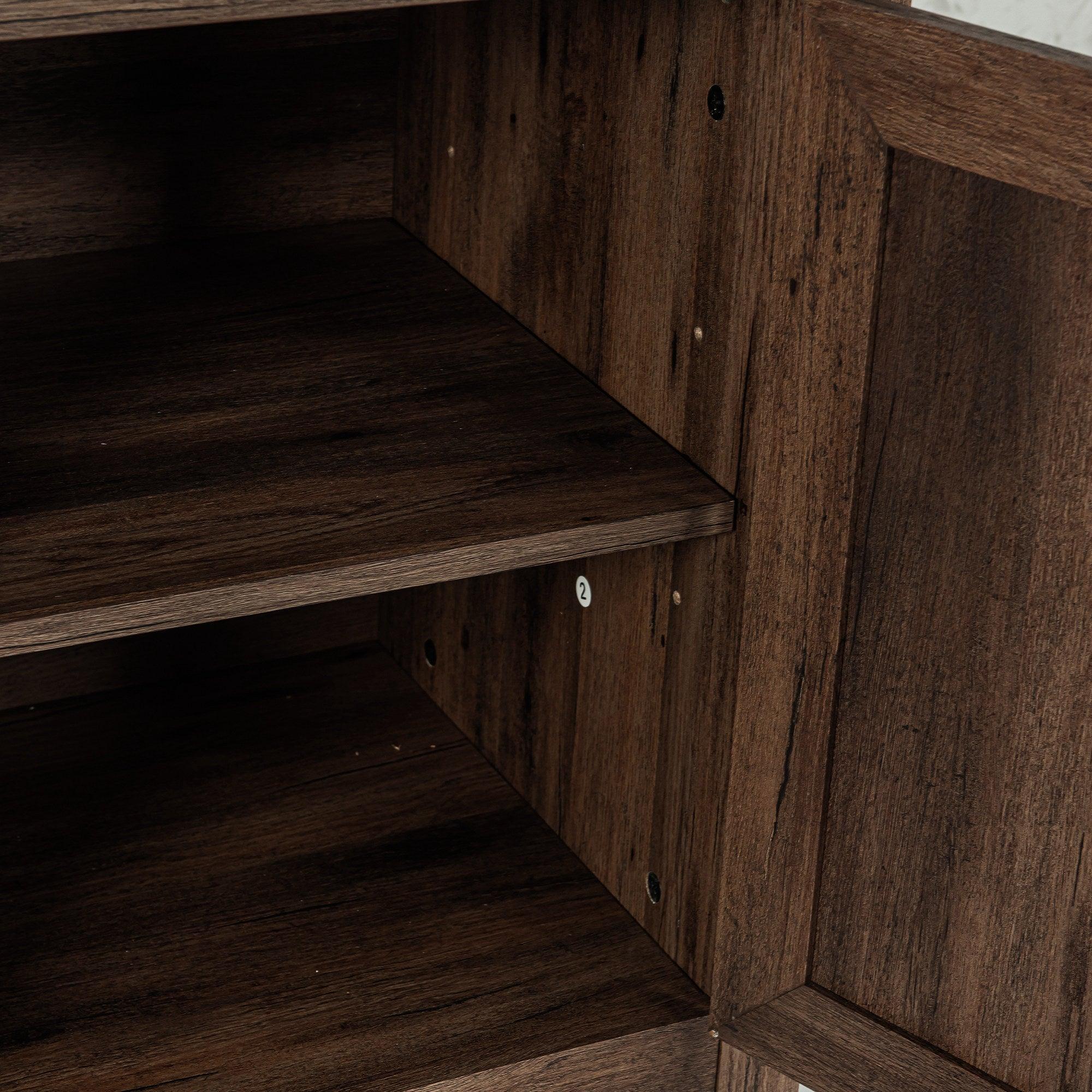 Mueble de TV rústico de 58" con chimenea eléctrica de 18" para sala de estar