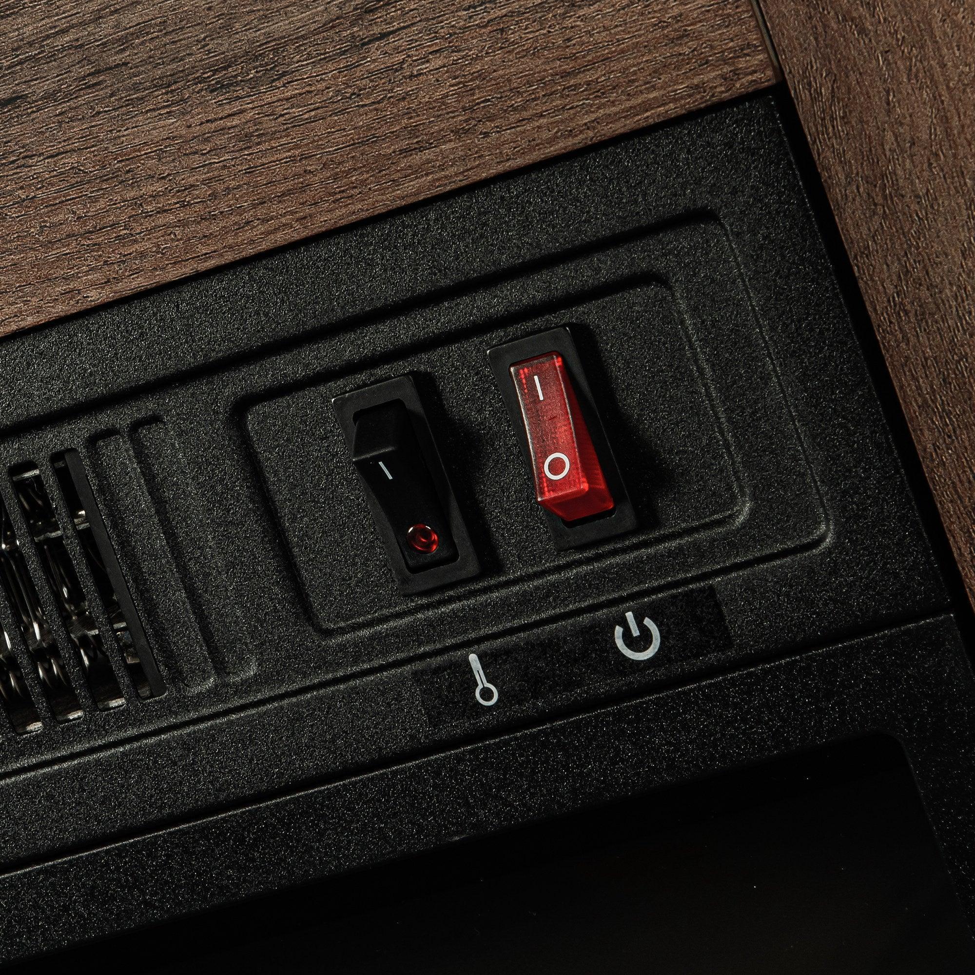 Mueble de TV rústico de 58" con chimenea eléctrica de 18" para sala de estar