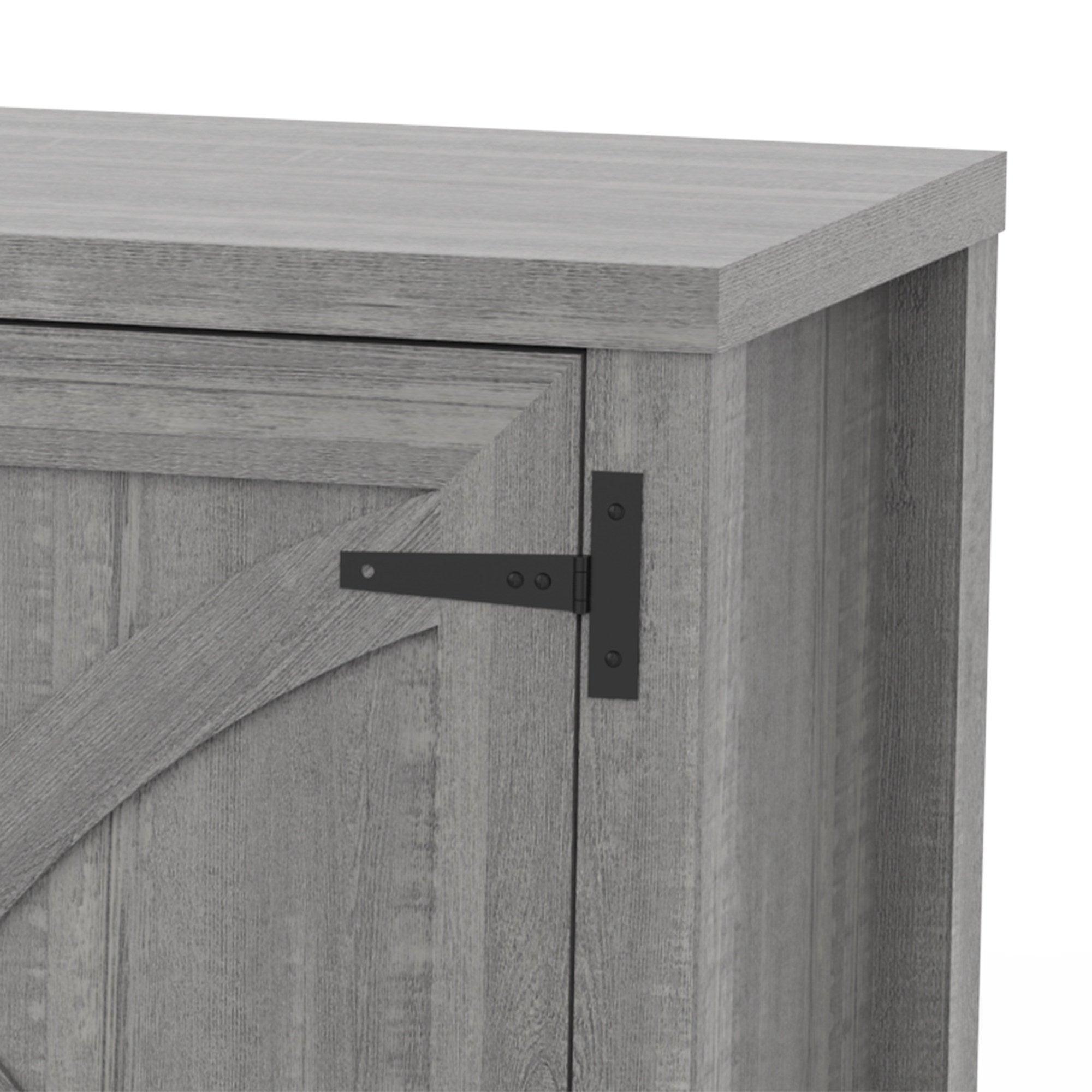 58" Farmhouse TV Stand with 18" Insert Electric Fireplace for Living Room