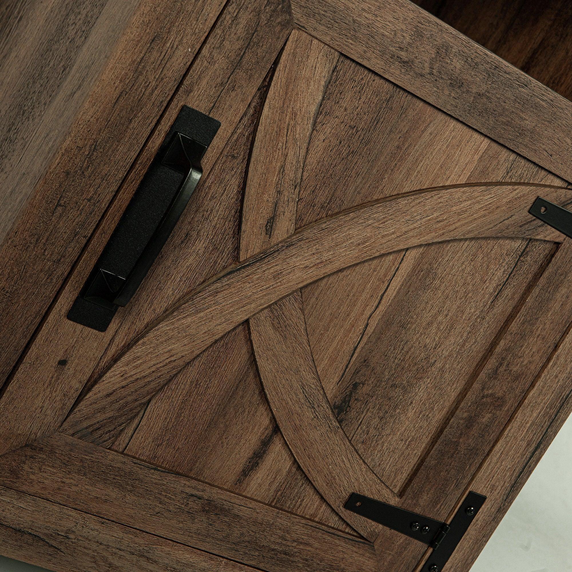 Mesita de noche rústica de madera maciza de 45 cm para dormitorio en marrón, gris o blanco