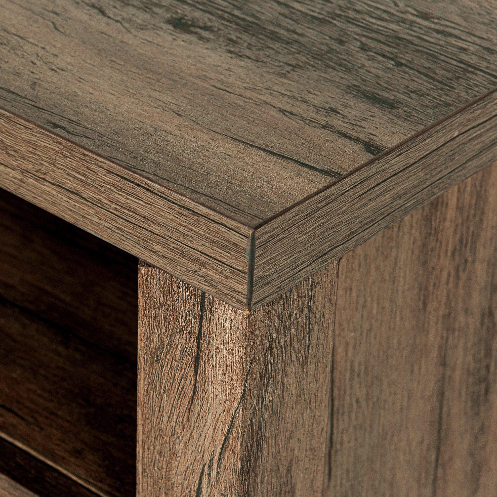 Mesita de noche rústica de madera maciza de 45 cm para dormitorio en marrón, gris o blanco