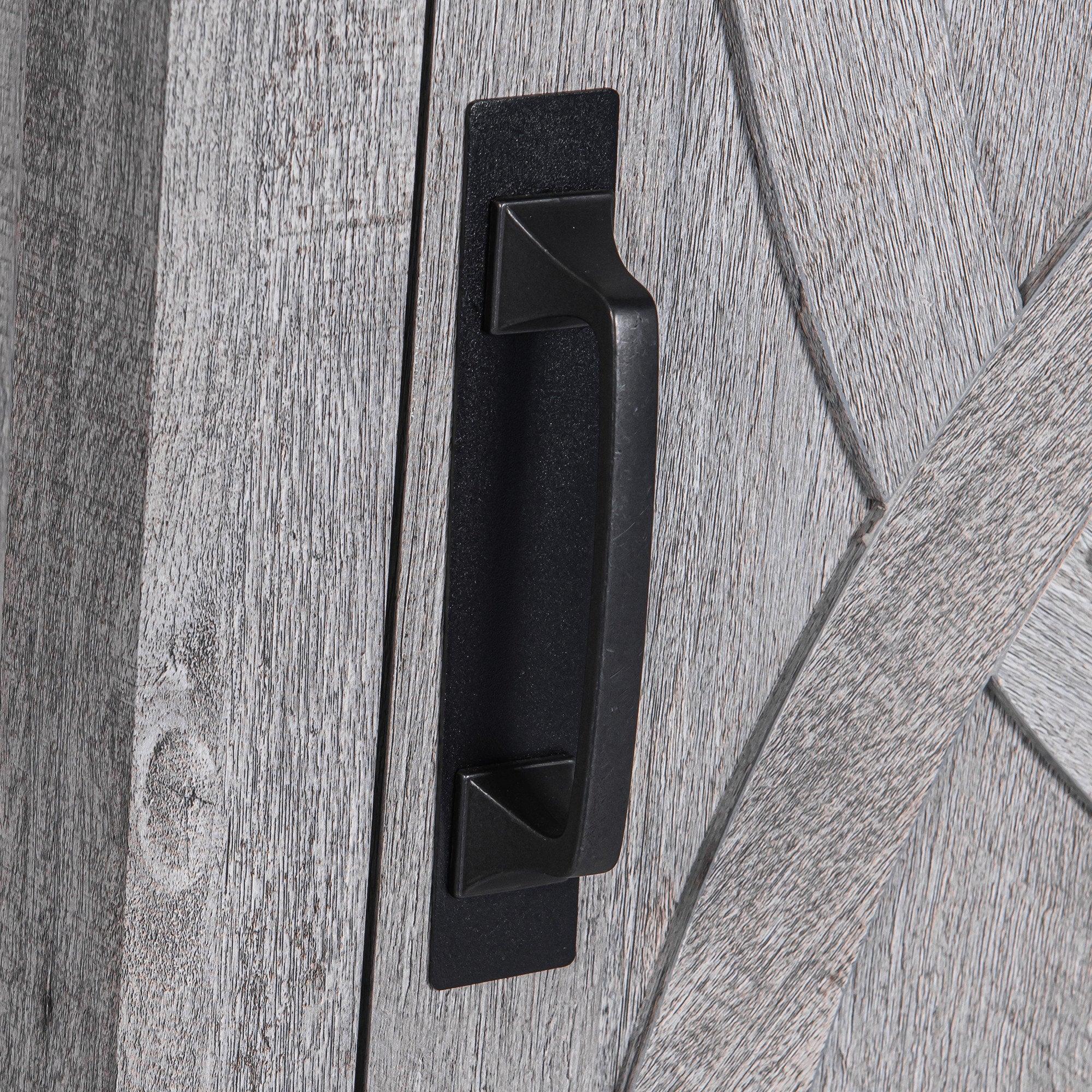 Mesita de noche rústica de madera maciza de 45 cm para dormitorio en marrón, gris o blanco