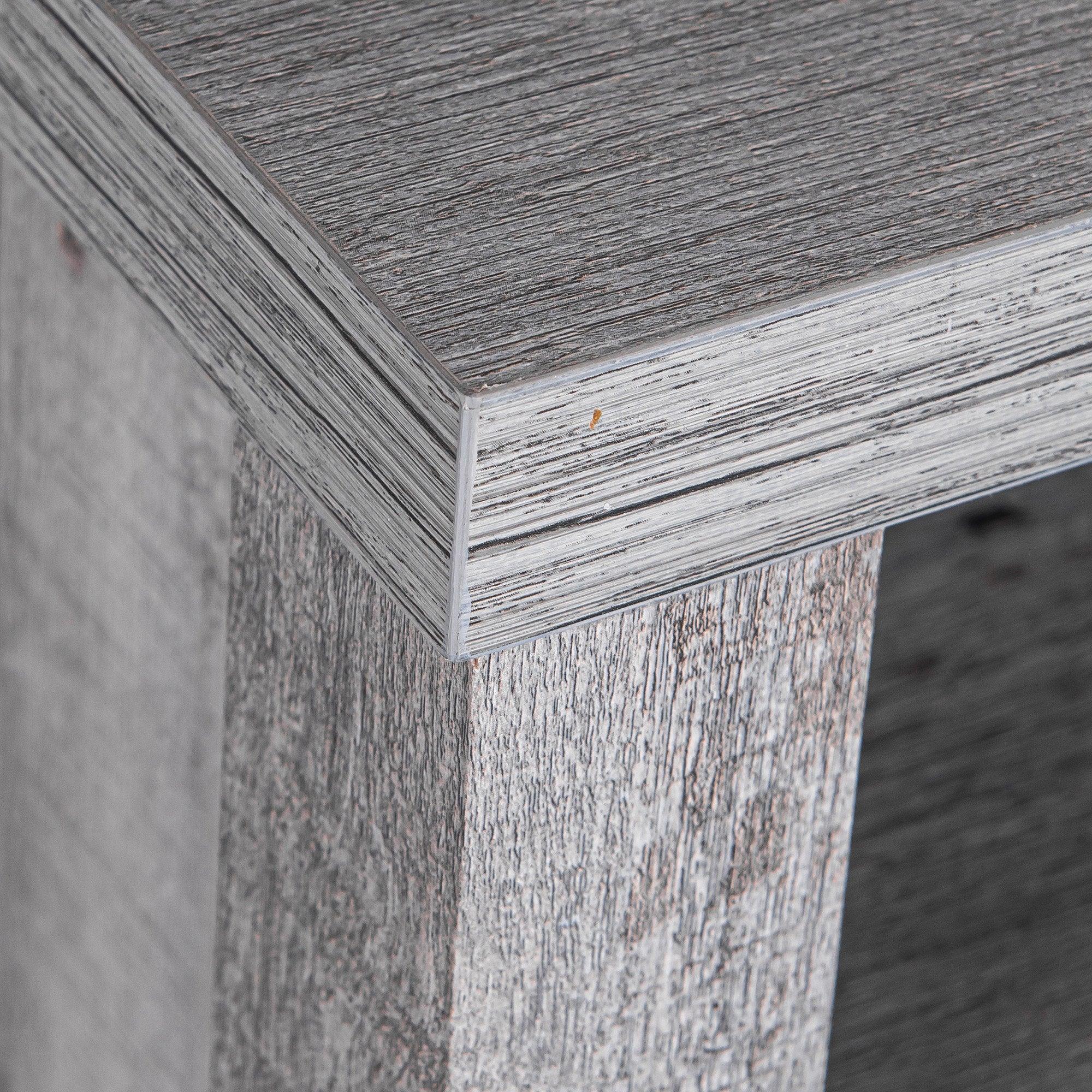 Mesita de noche rústica de madera maciza de 45 cm para dormitorio en marrón, gris o blanco