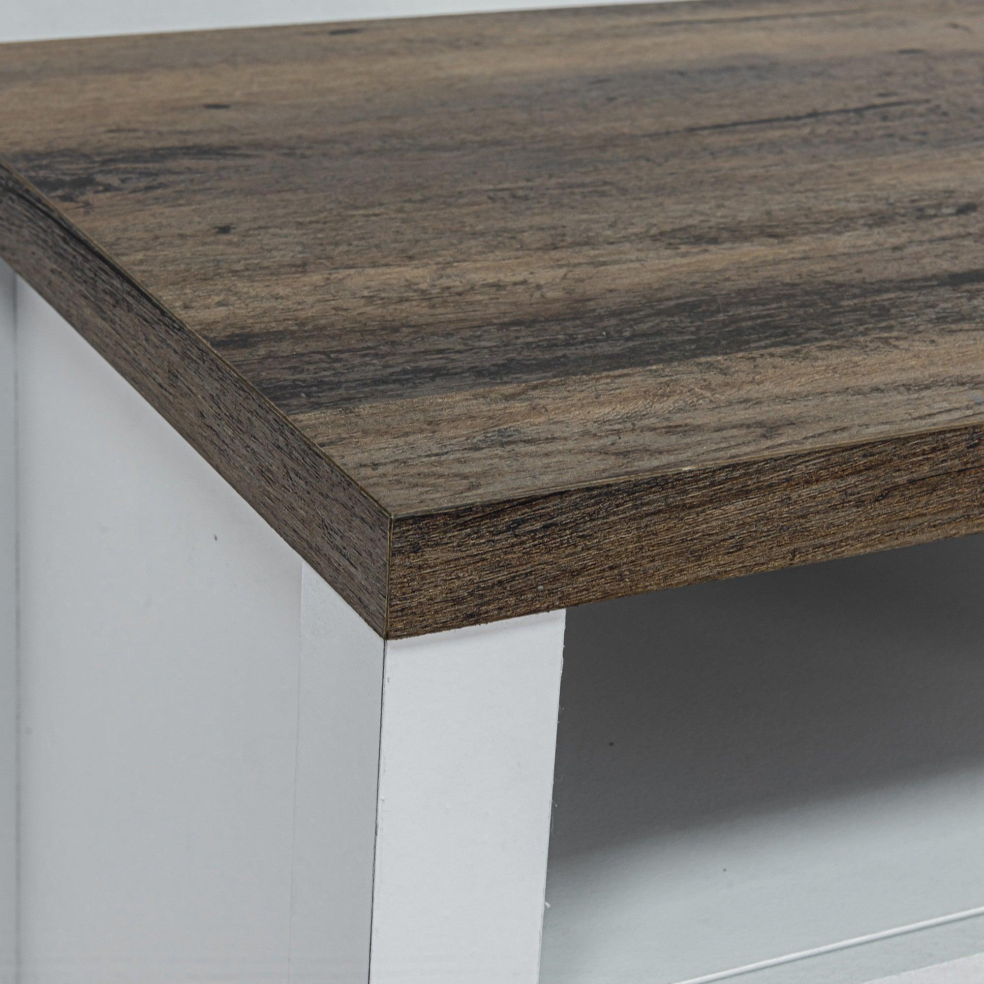 Mesita de noche rústica de madera maciza de 45 cm para dormitorio en marrón, gris o blanco