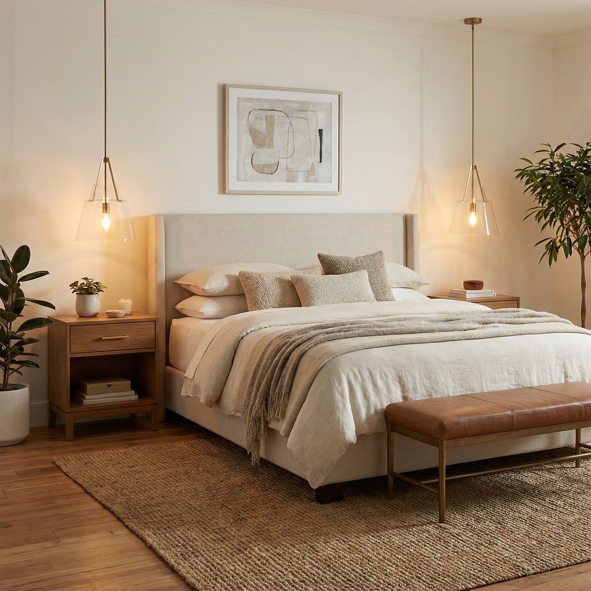 15" Todd Modern 1-Light Brushed Brass Island Pendant Light