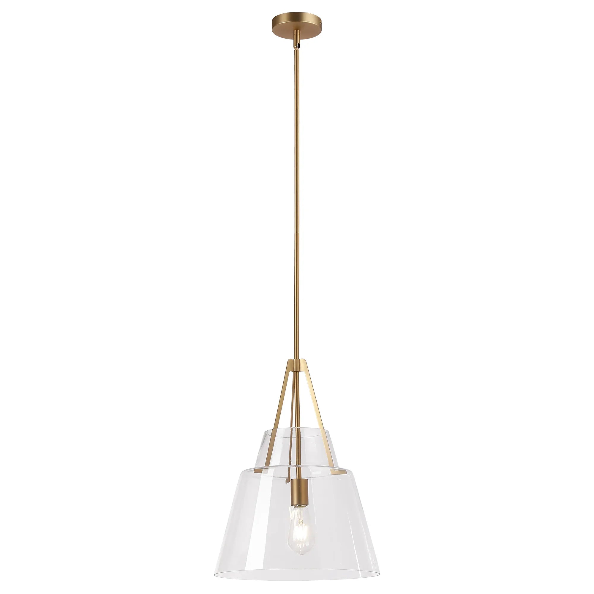 15" Todd Modern 1-Light Brushed Brass Island Pendant Light