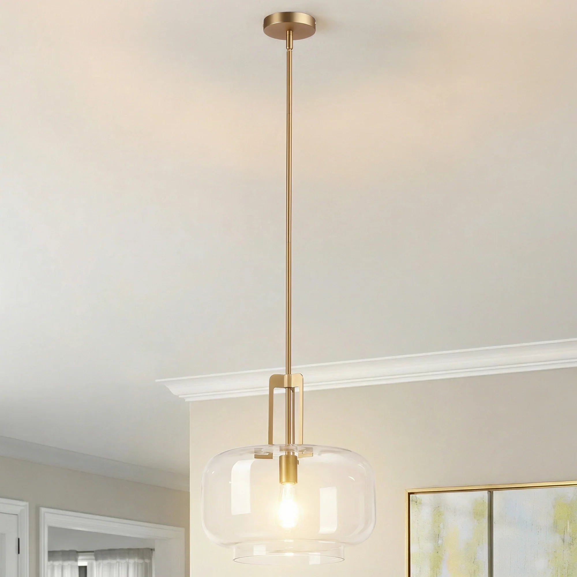 15" Toby Modern 1-Light Brushed Brass Island Pendant Light