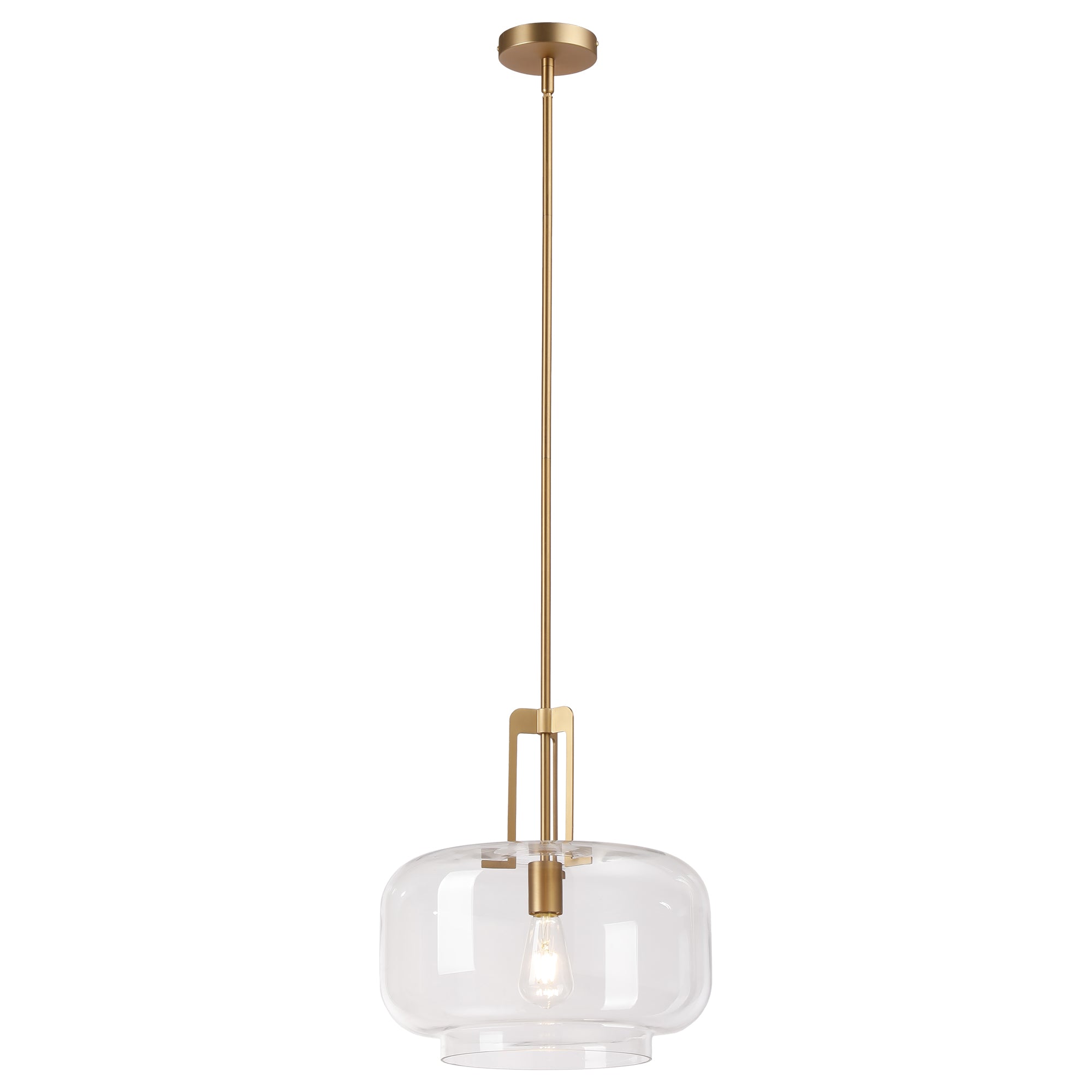 15" Toby Modern 1-Light Brushed Brass Island Pendant Light