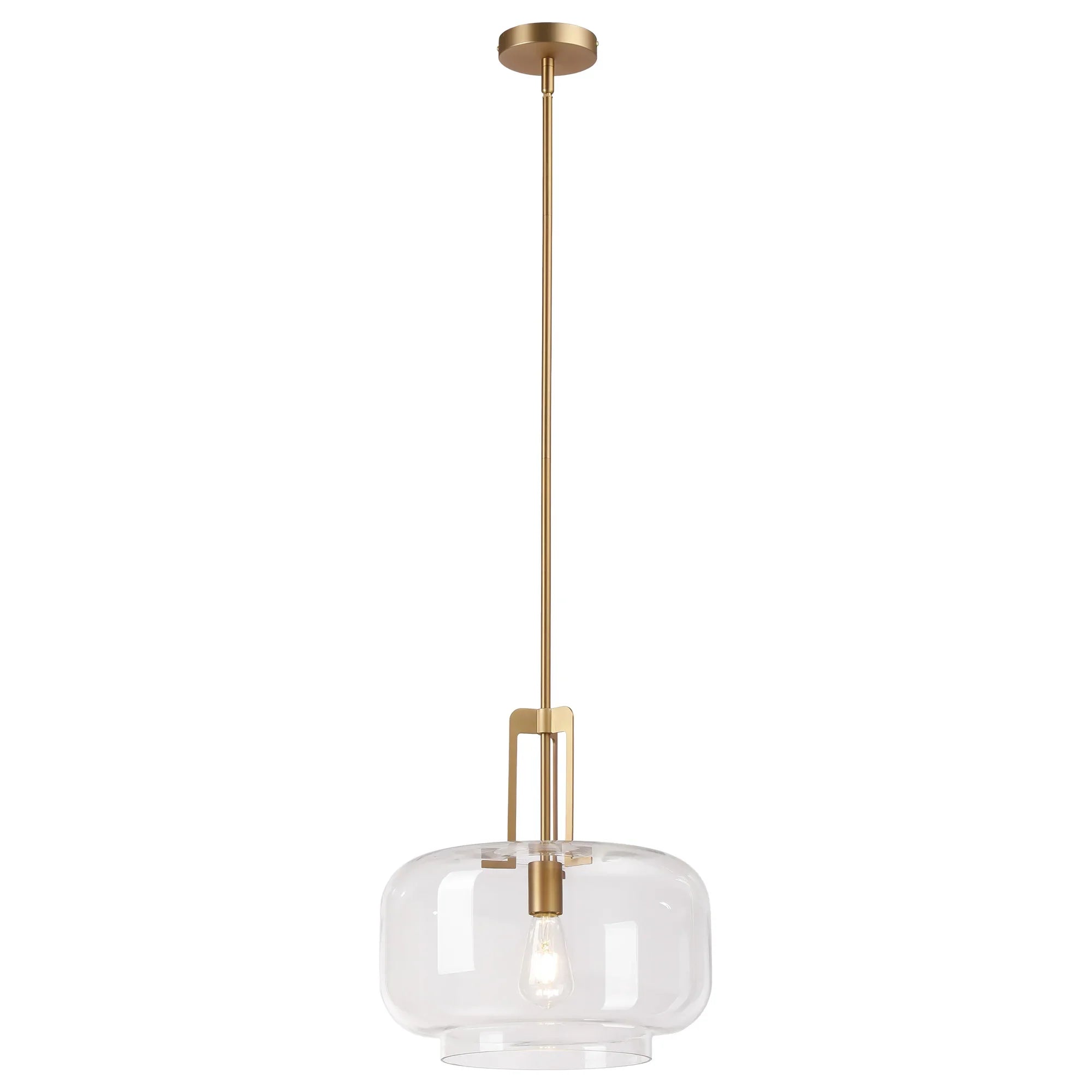 15" Toby Modern 1-Light Brushed Brass Island Pendant Light