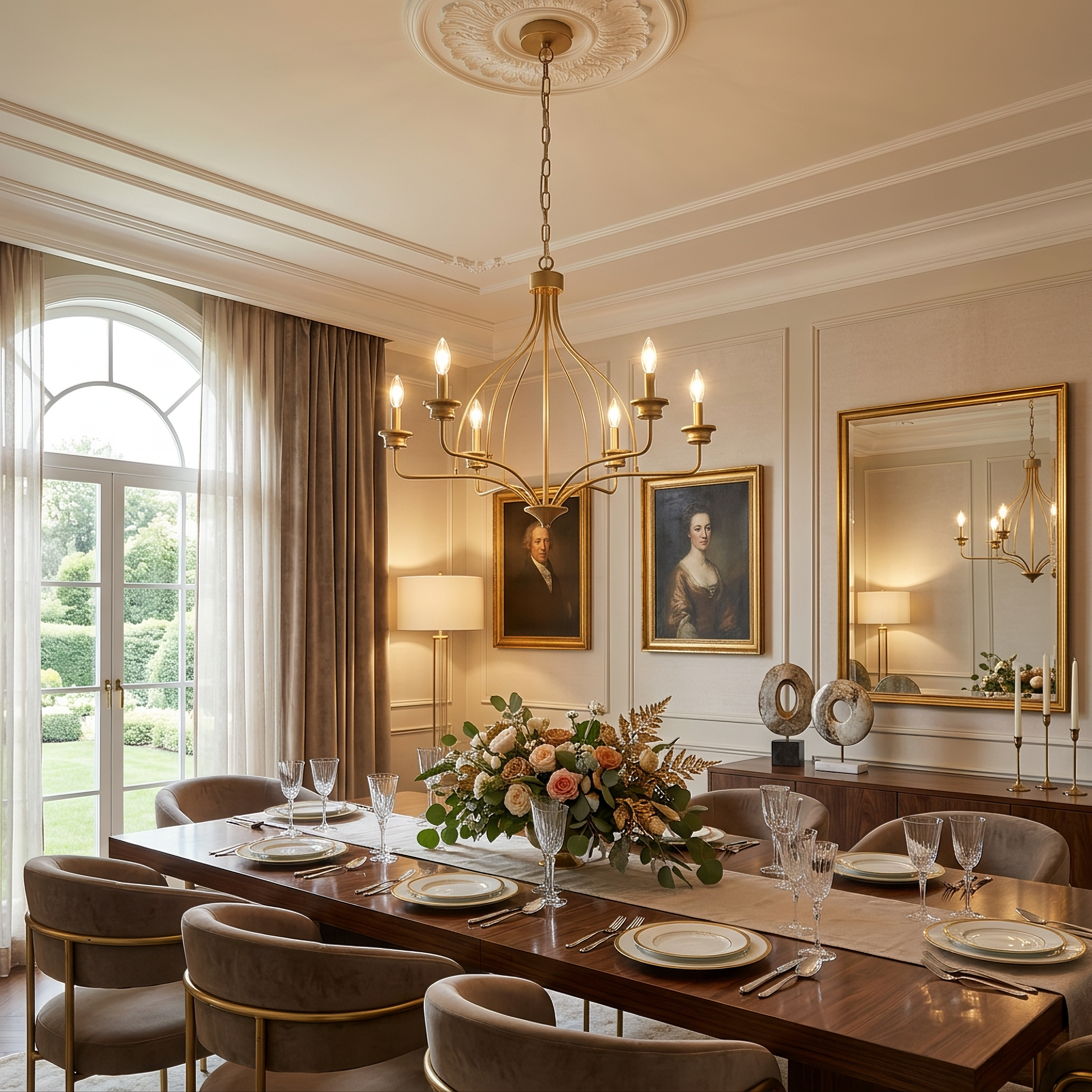 Rock Modern 6-Light Golden Chandelier