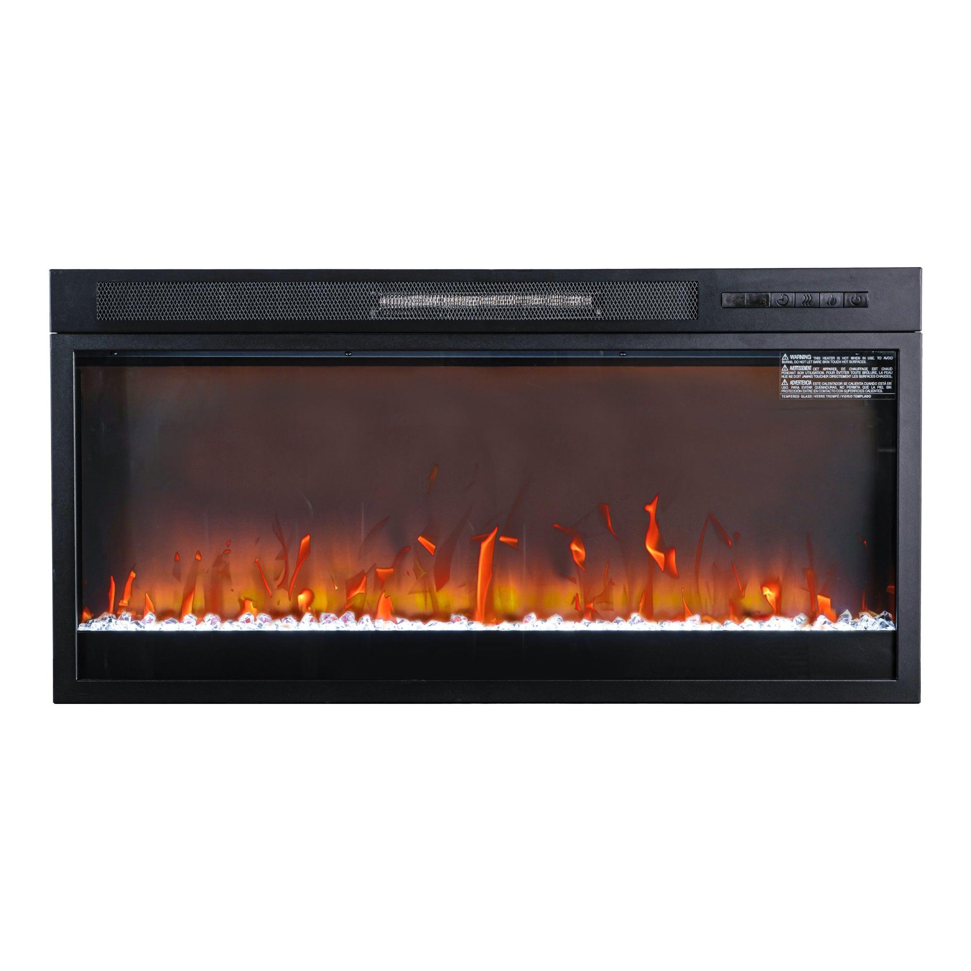 Chimenea eléctrica moderna de 36" con inserto negro y control remoto