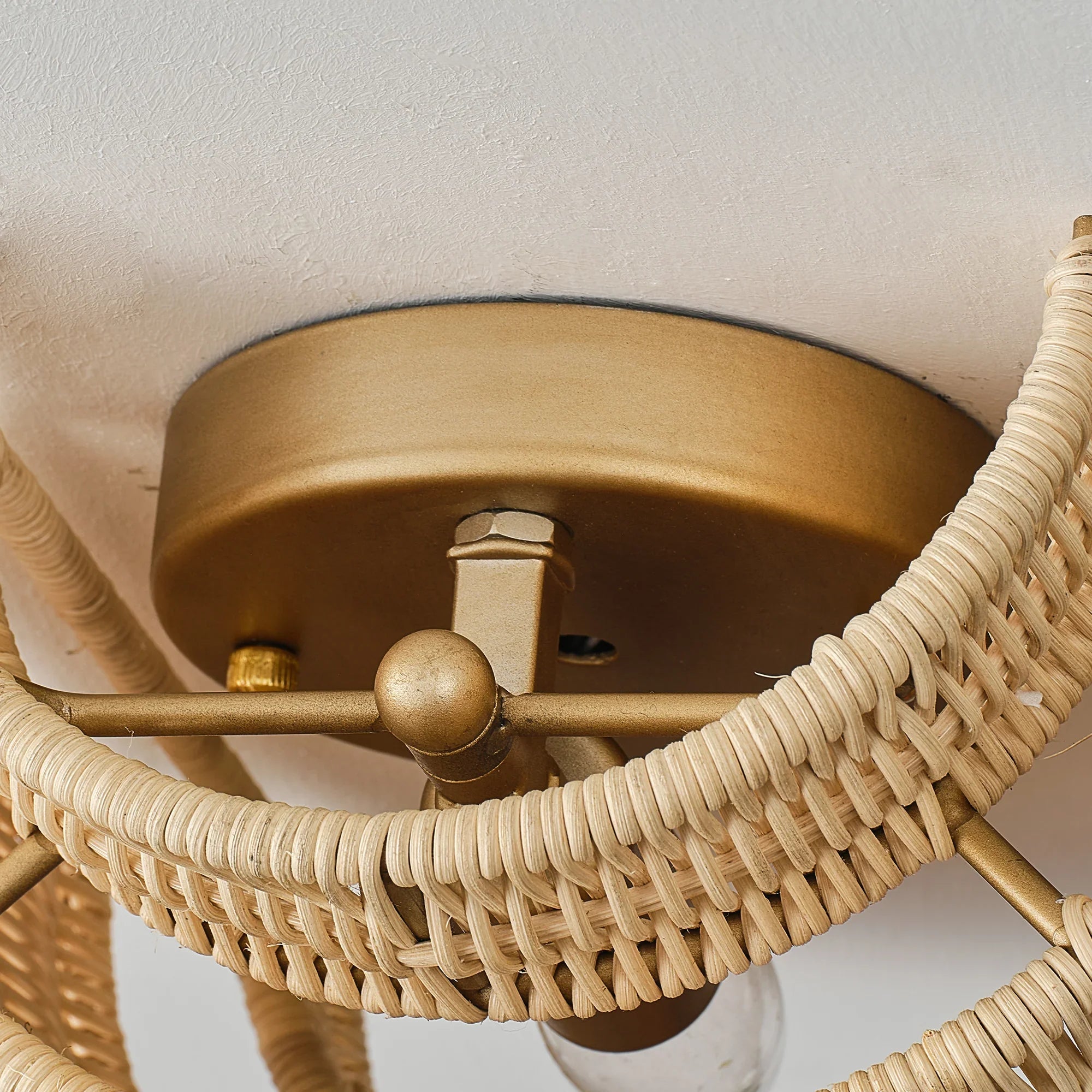 Roderick 1-Light Rattan Bohemian Wall Sconce Lighting