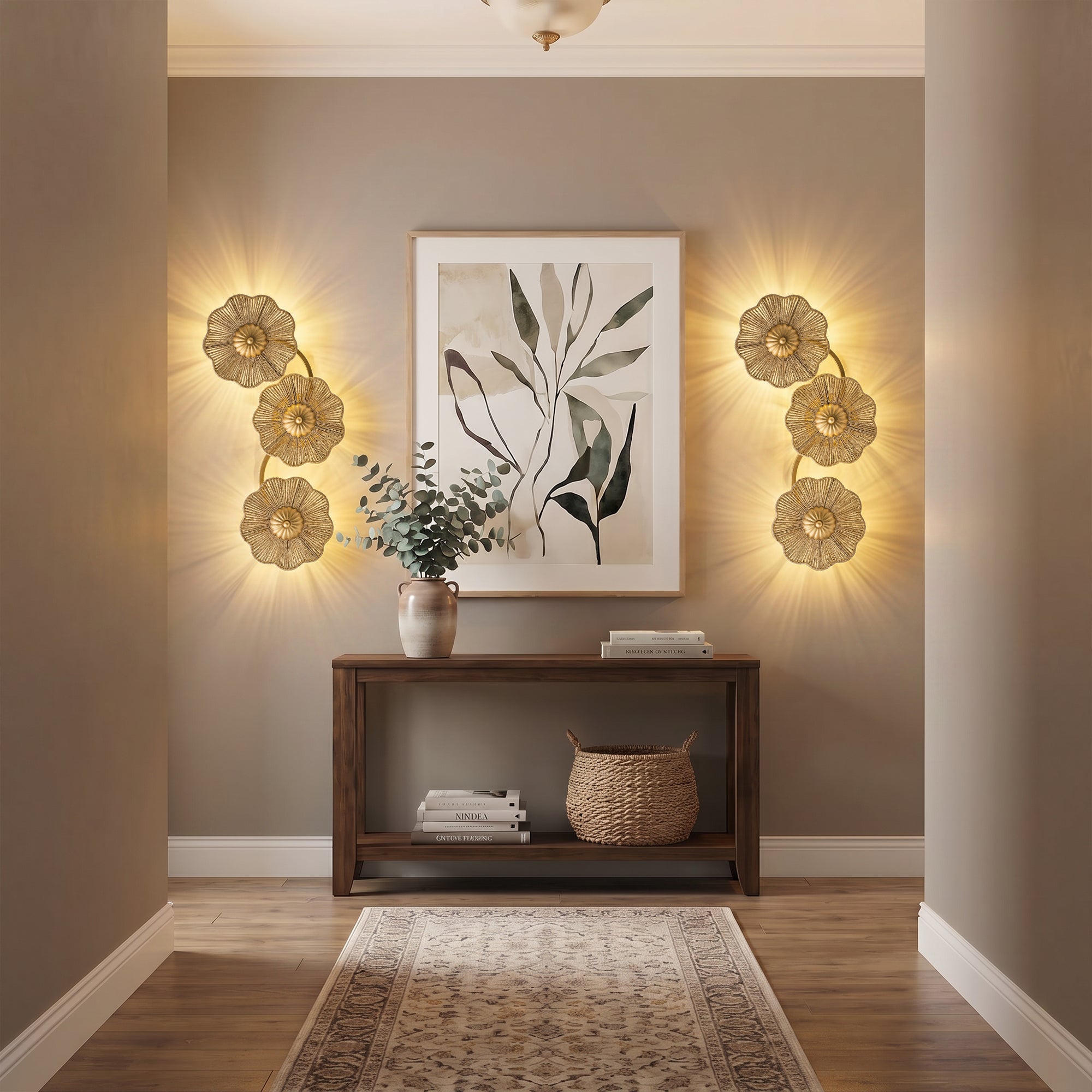 Amos 3-Light Bohemian Golden Wall Sconce Lighting