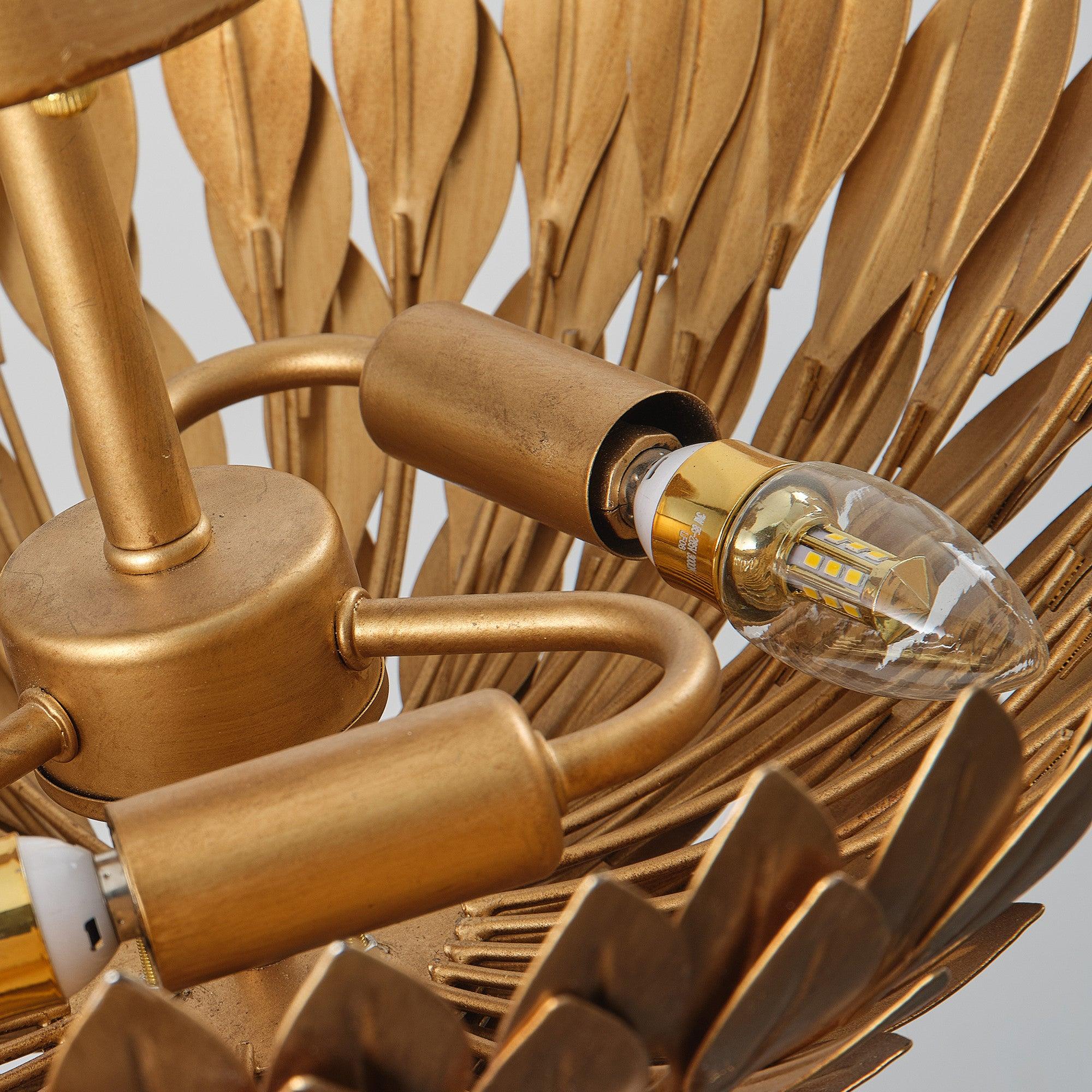 16 Inch 3-Light Farmhouse Golden Semi-Flush Mount Ceiling Lighting