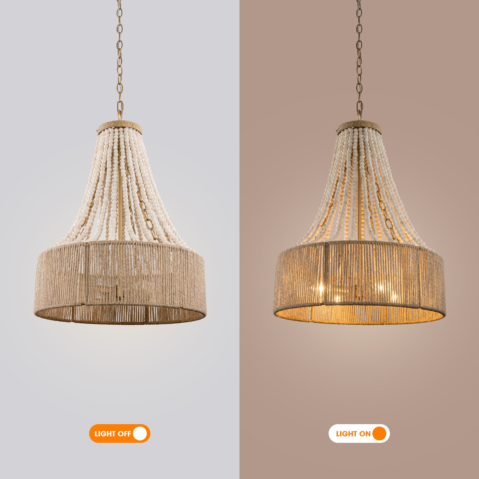 Lámpara de araña de 4 luces dorada estilo granja resistente al agua