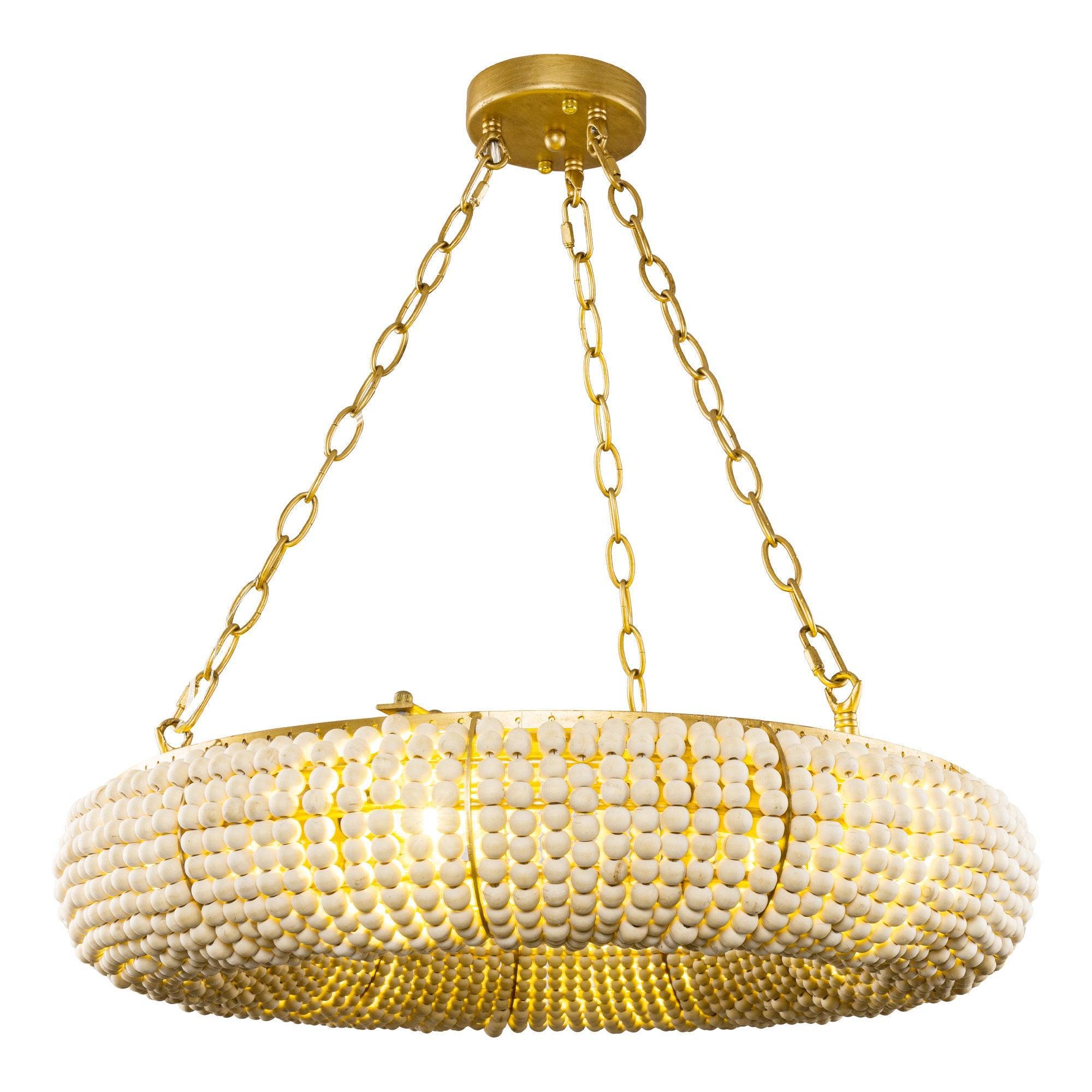 Farmhouse 6-Light Antique Golden Flush Mount Lighting