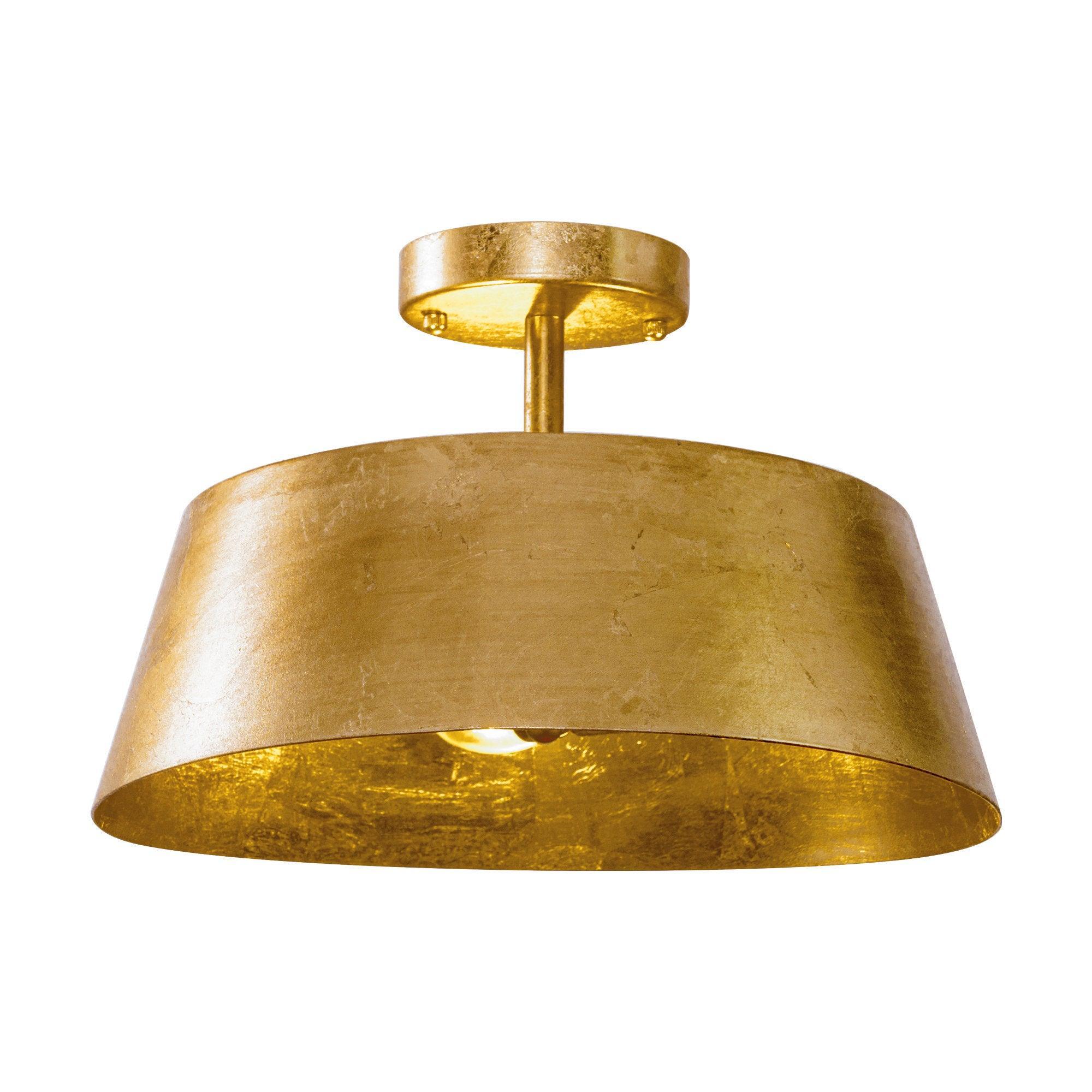 3-Light Golden Semi Flush Mount Lighting