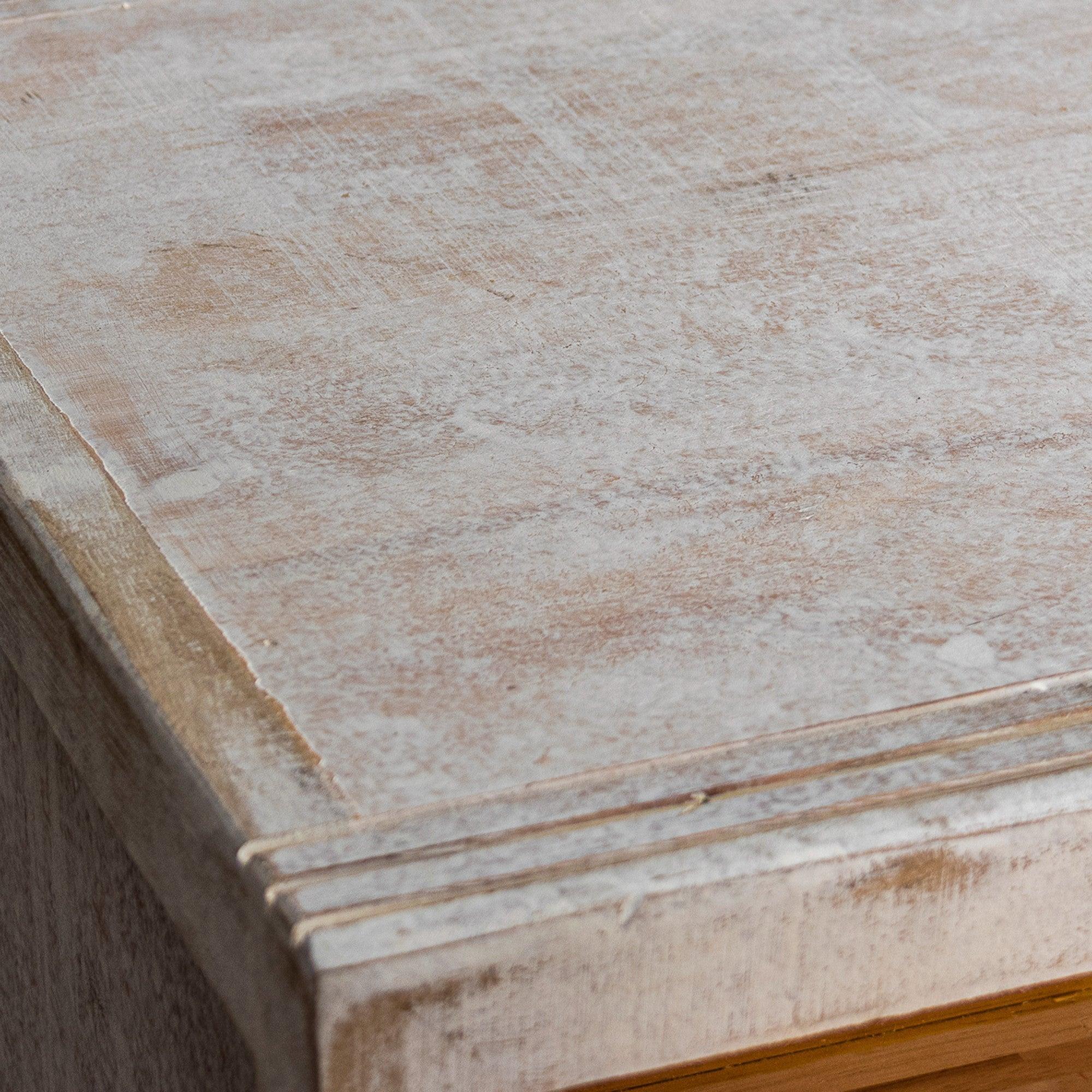 Mesita de noche clásica moderna de madera maciza blanca con 1 cajón