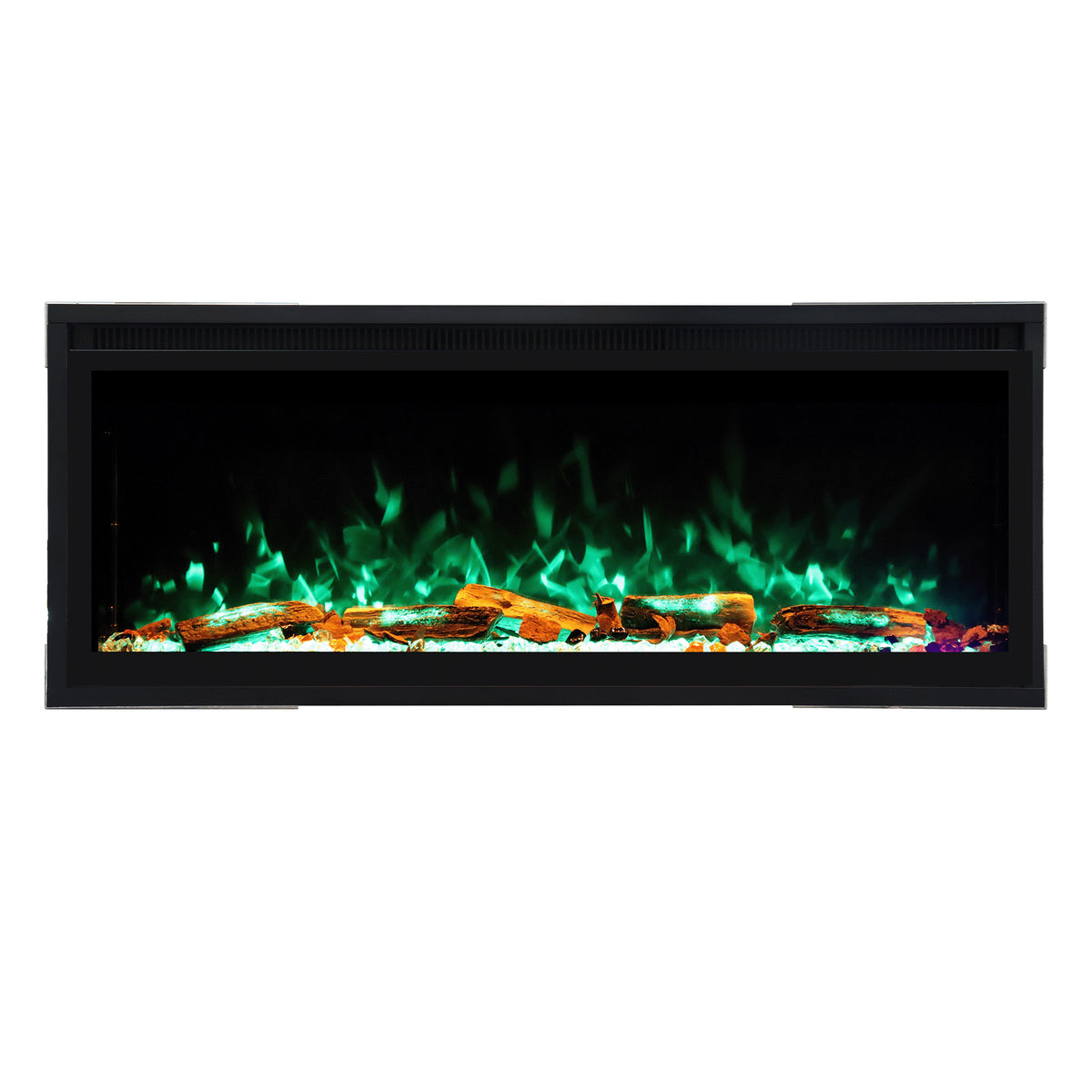Smart Electric Fireplace with Wi-Fi & Remote Control, Recessed or Wall-Mounted, 13 Flame Colors & Crackling Sound