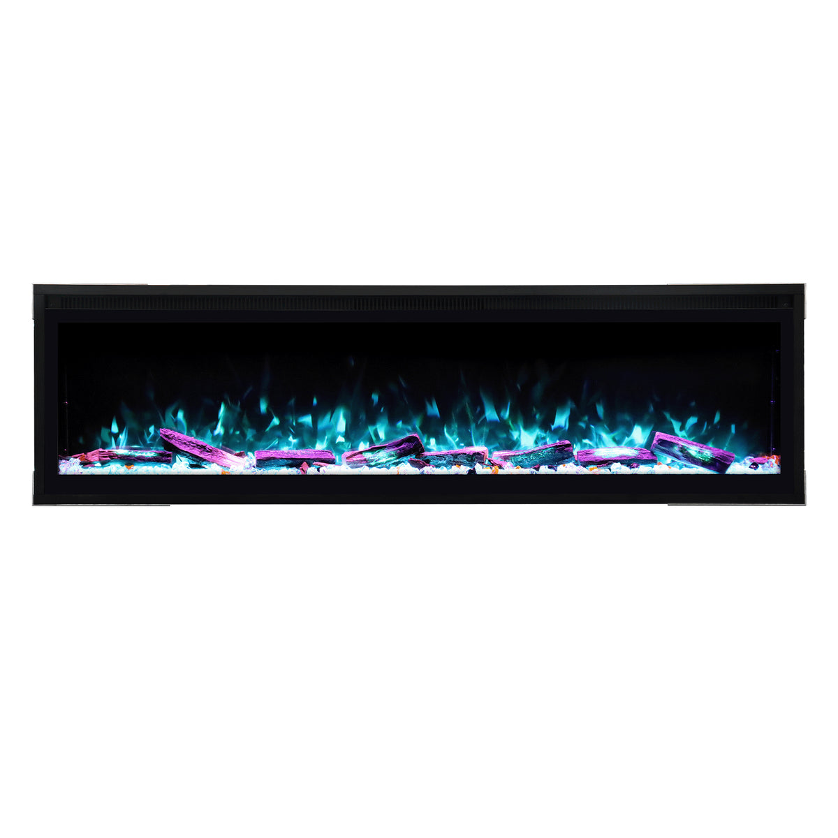 Smart Electric Fireplace with Wi-Fi & Remote Control, Recessed or Wall-Mounted, 13 Flame Colors & Crackling Sound