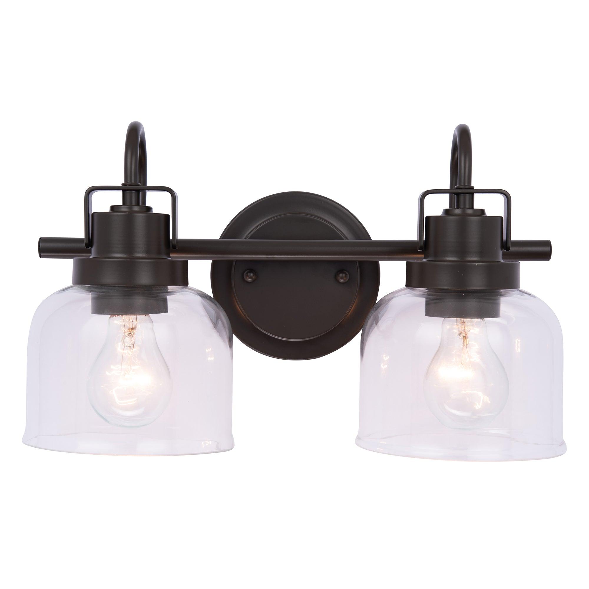 Brighton 2-Light Dark Bronze Dimmable Bathroom Vanity Light